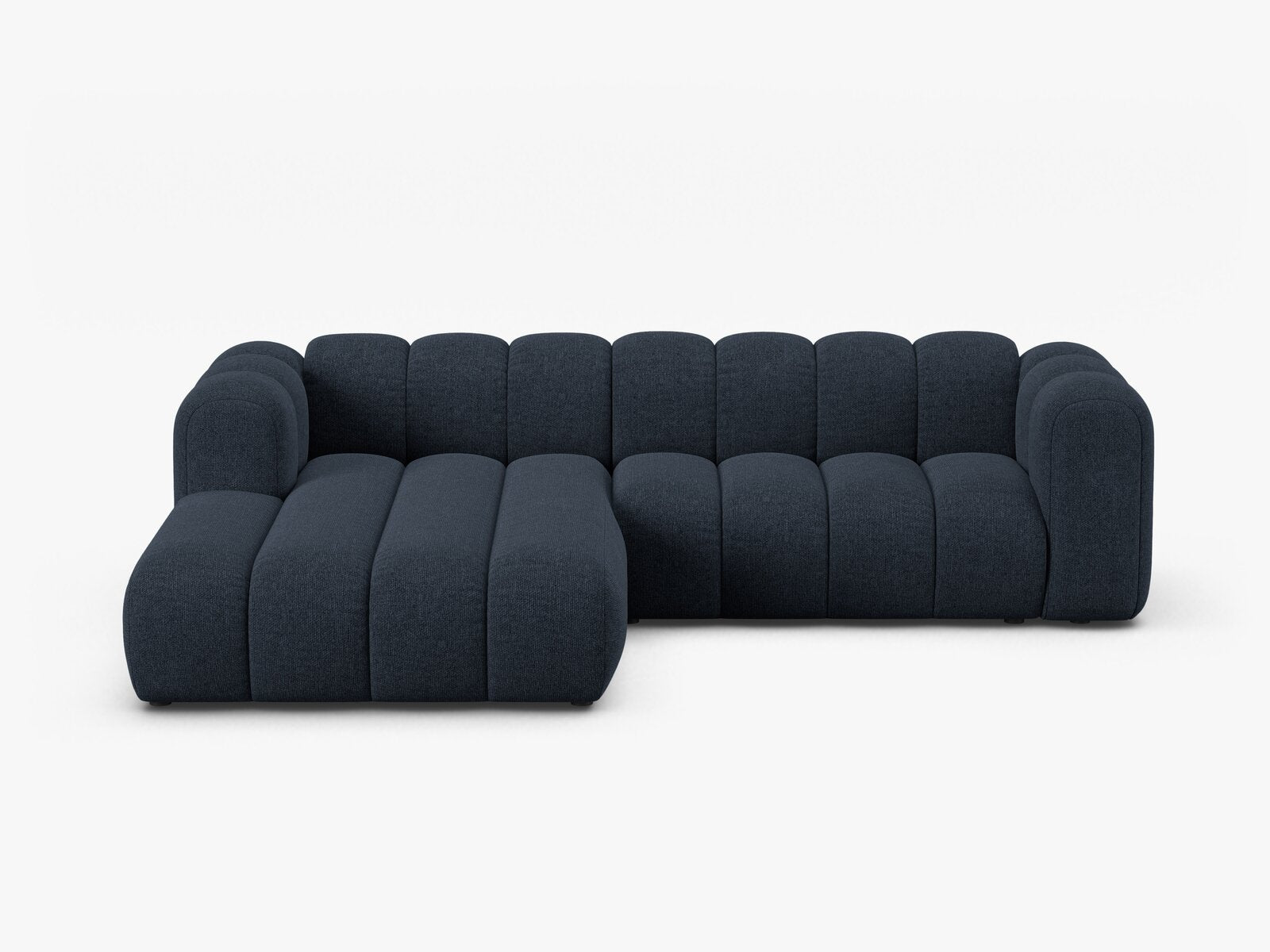 Micadoni Modulares Ecksofa Lupine 4-Sitzer mittelgroß Links Chenille Eden Marineblau
