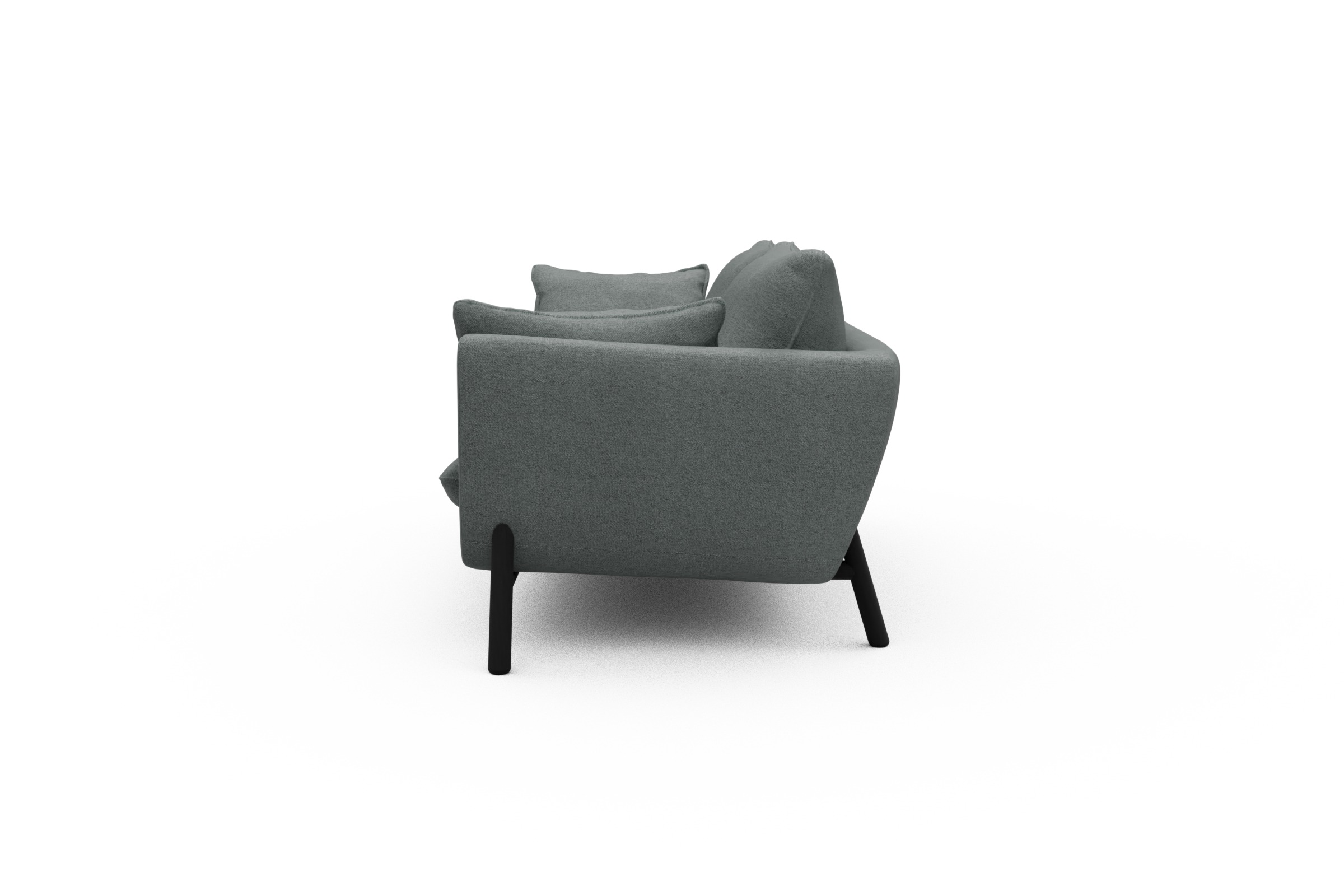 Sofa Emil 2-Sitzer Beinfarbe Eiche Schwarz Denari-Soft-Grey