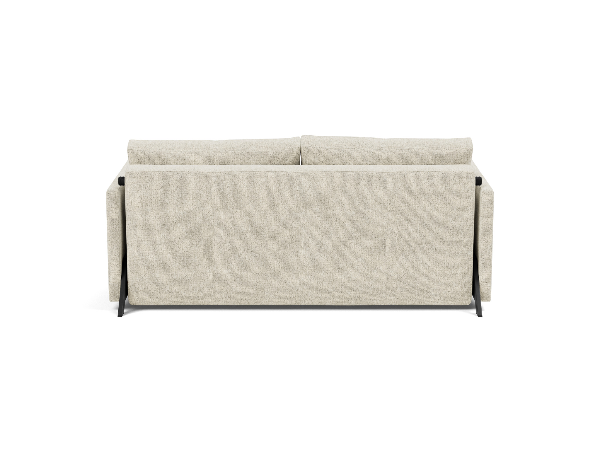 Schlafsofa Cubed mit Armlehnen 160 Strukturierter Stoff Taura 357-Off-White