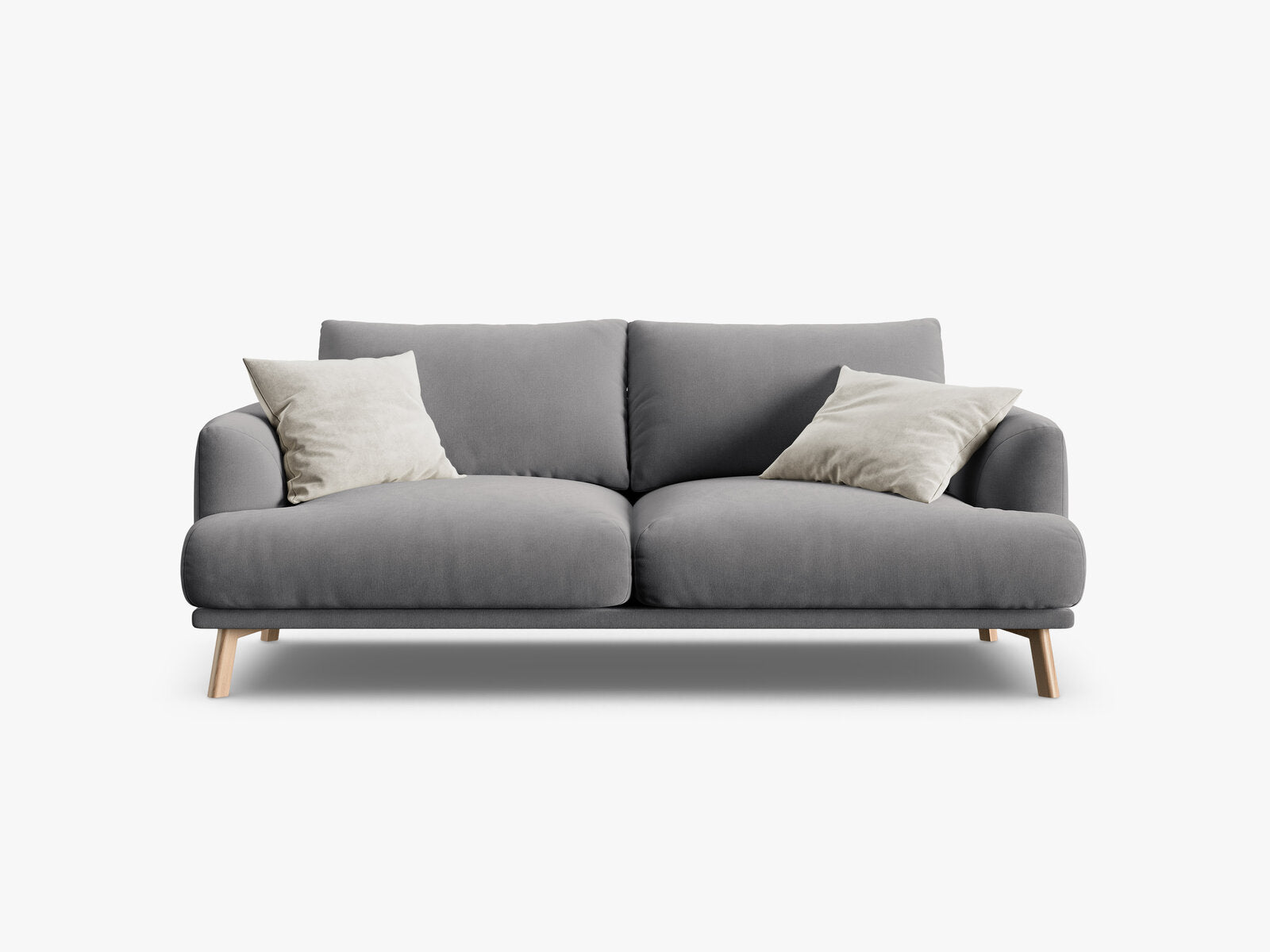 Micadoni Sofa Naomi 2-Sitzer Samt Salvador Grau