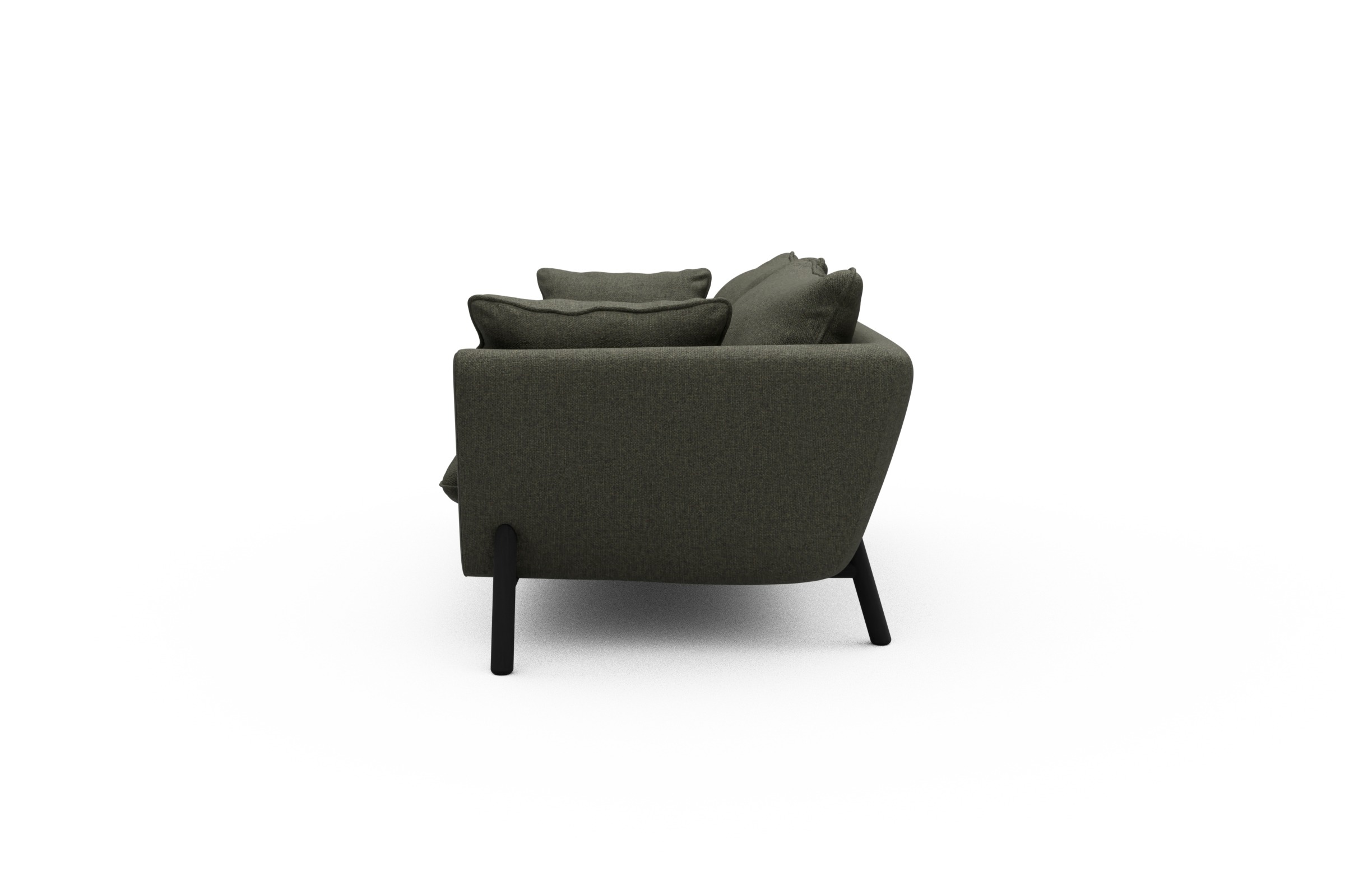 Sofa Emil PREMIUM 2-Sitzer Beinfarbe Eiche Schwarz Sama-Winter-Moss