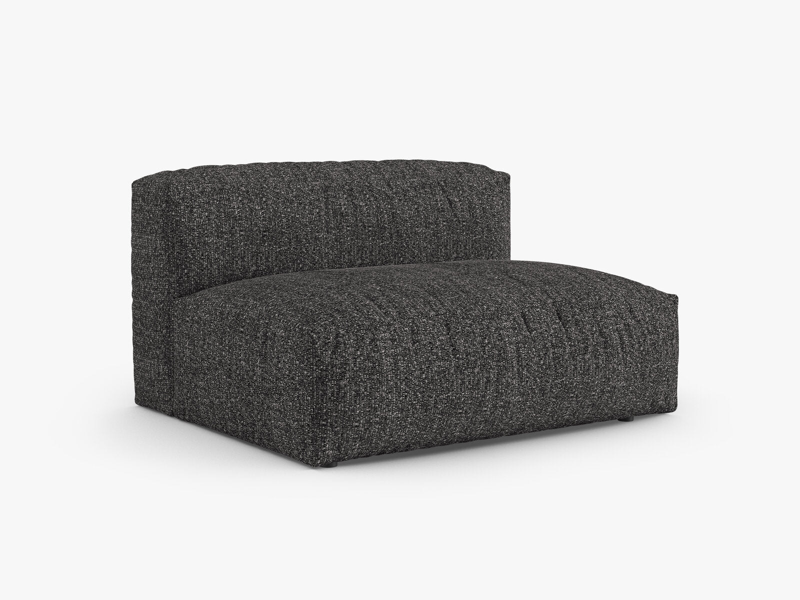 Micadoni Eckmodul mit Armlehne Martina 1-Sitzer Groß 90cm Sitztiefe Rechts Boucle Monet Anthrazit