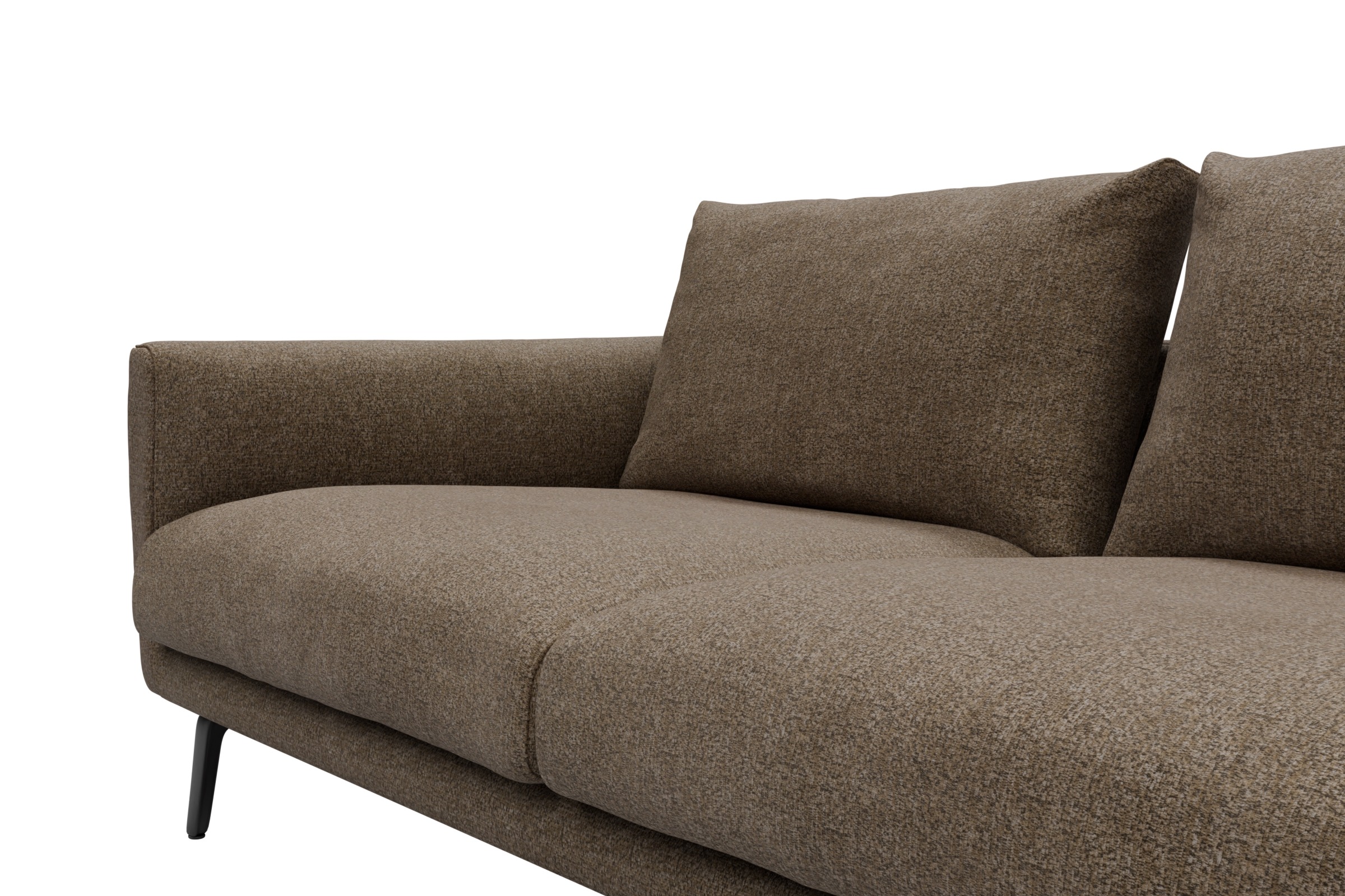 Ecksofa Karl Chaiselongue rechts mit 2,5-Sitzer Aivi-Khaki-Brown
