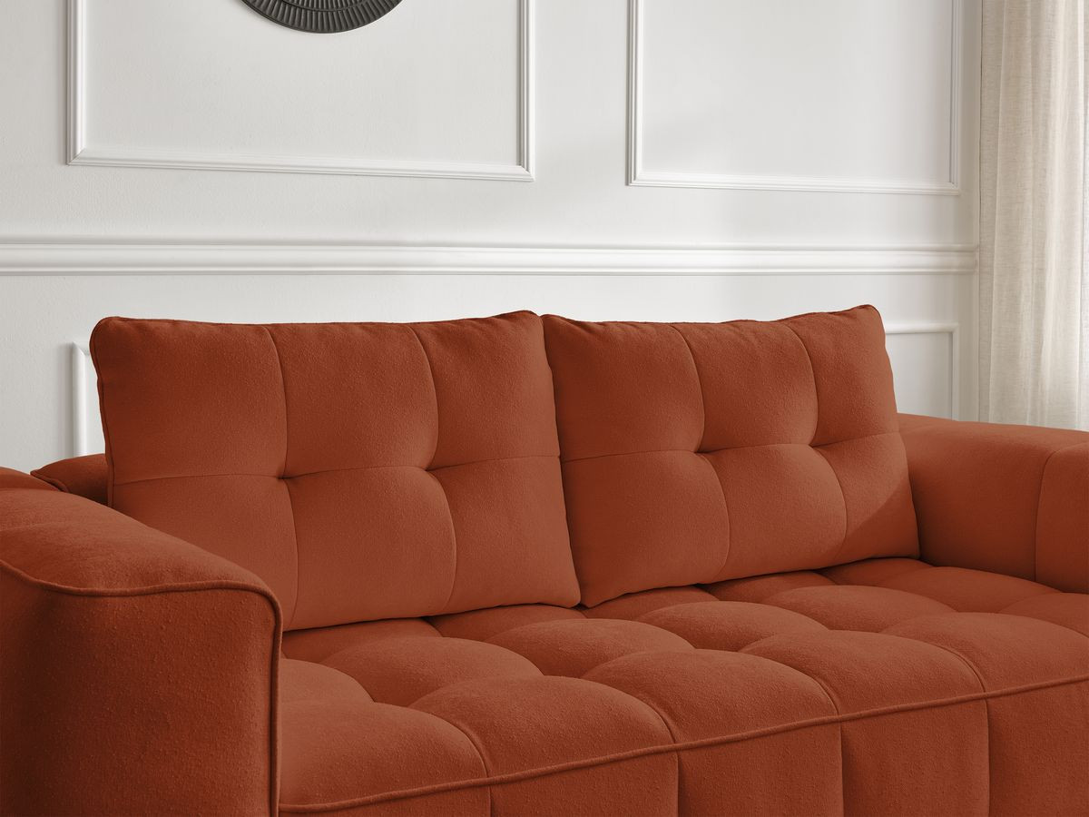 Bobochic Anis Sofa-Set 3- und 2-Sitzer mit Pouf Strukturstoff Orange