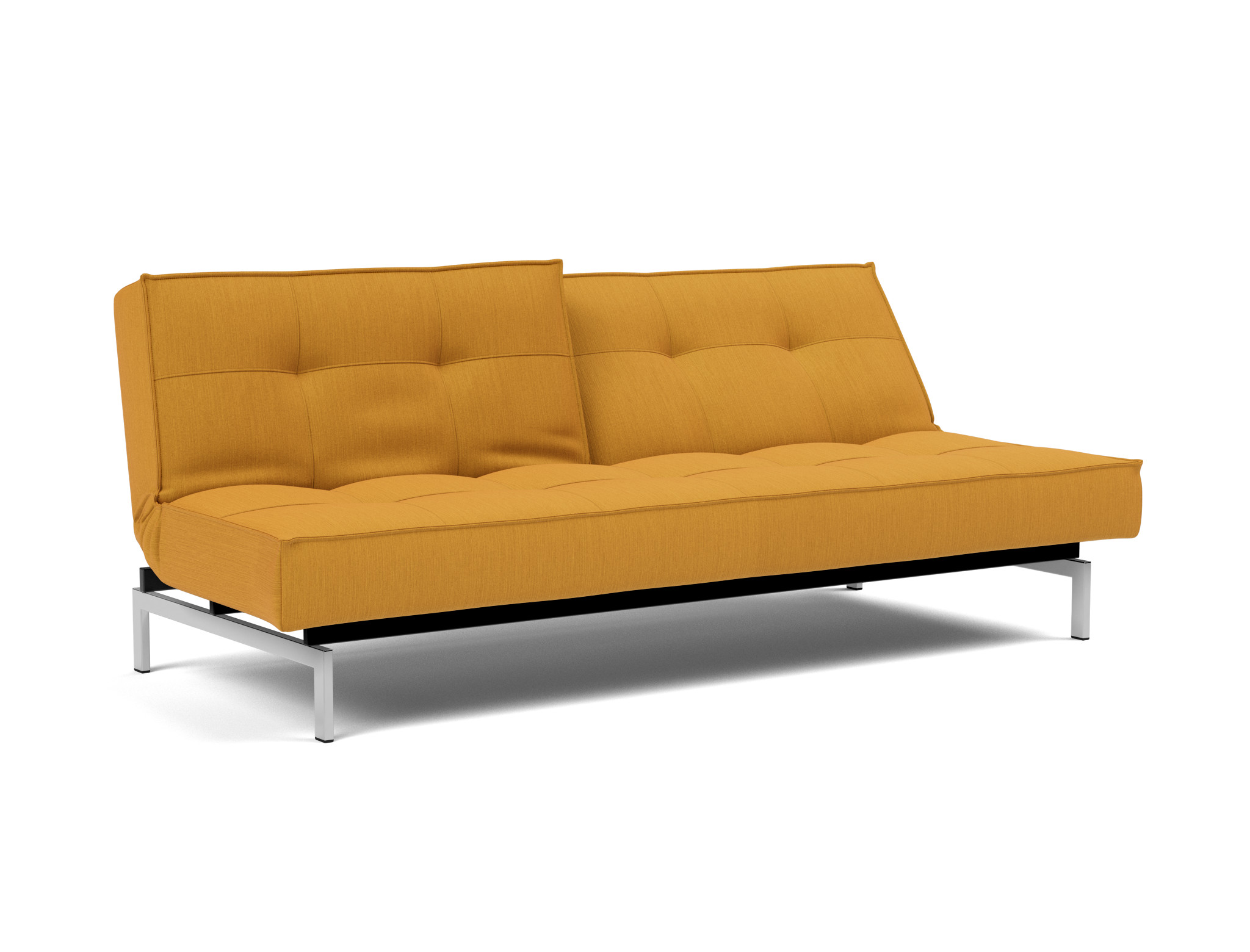 Schlafsofa Splitback Flachgewebe Elegance 507-Burned-Curry Beine Chrom