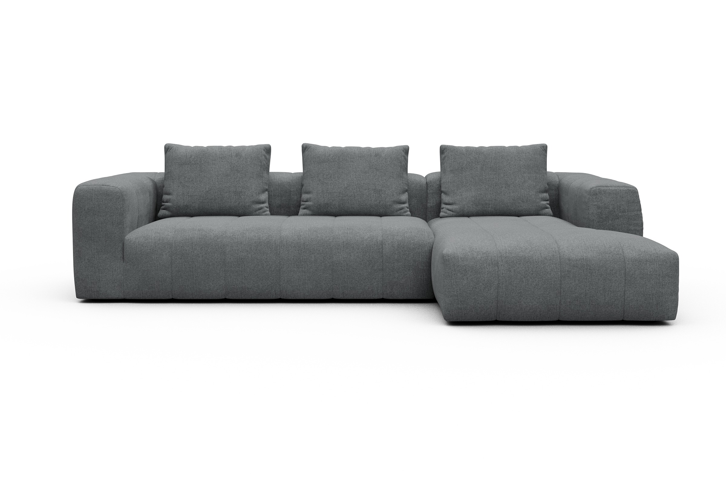 Ecksofa Hugo 2,5-Sitzer Armlehne links mit Chaiselongue Casone-Gravel-Grey