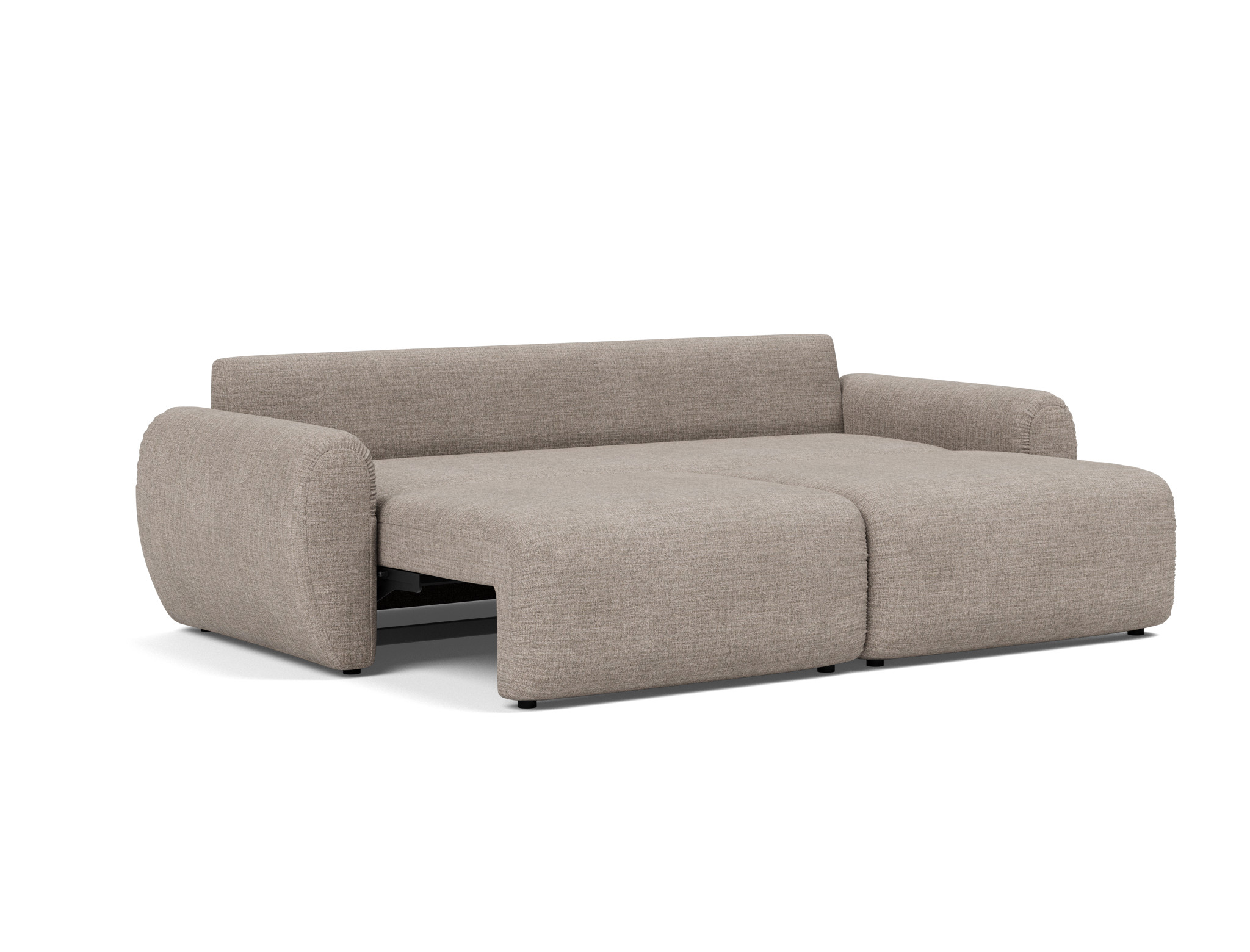 Schlafsofa Norum mit Curve-Armlehnen Chenille Yuveno 472-Warm-Grey