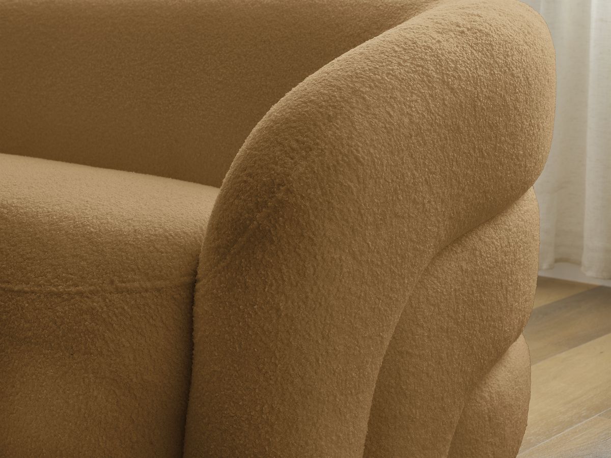 Bobochic Elina Sofa 5-Sitzer Bouclé-Stoff Gelb