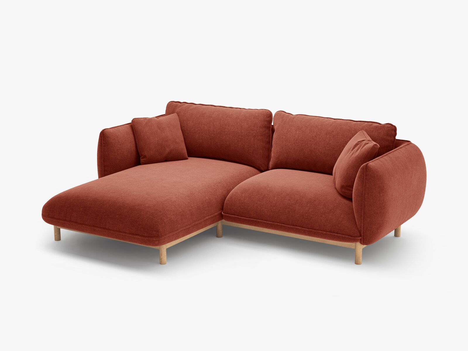 Micadoni Ada Ecksofa 3-Sitzer Links Strukturierter Stoff Wind Kastanienbraun