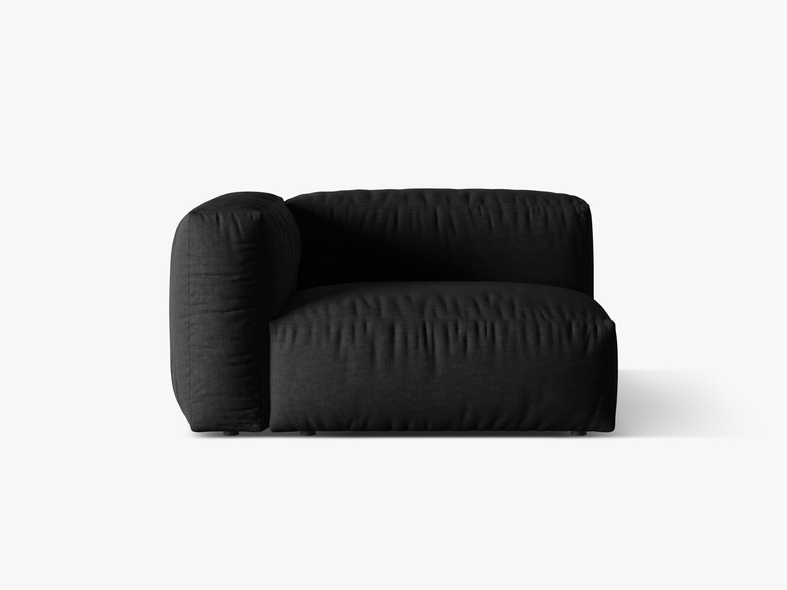 Micadoni Eckmodul Martina 1-Sitzer Links Strukturierter Stoff Boston Schwarz