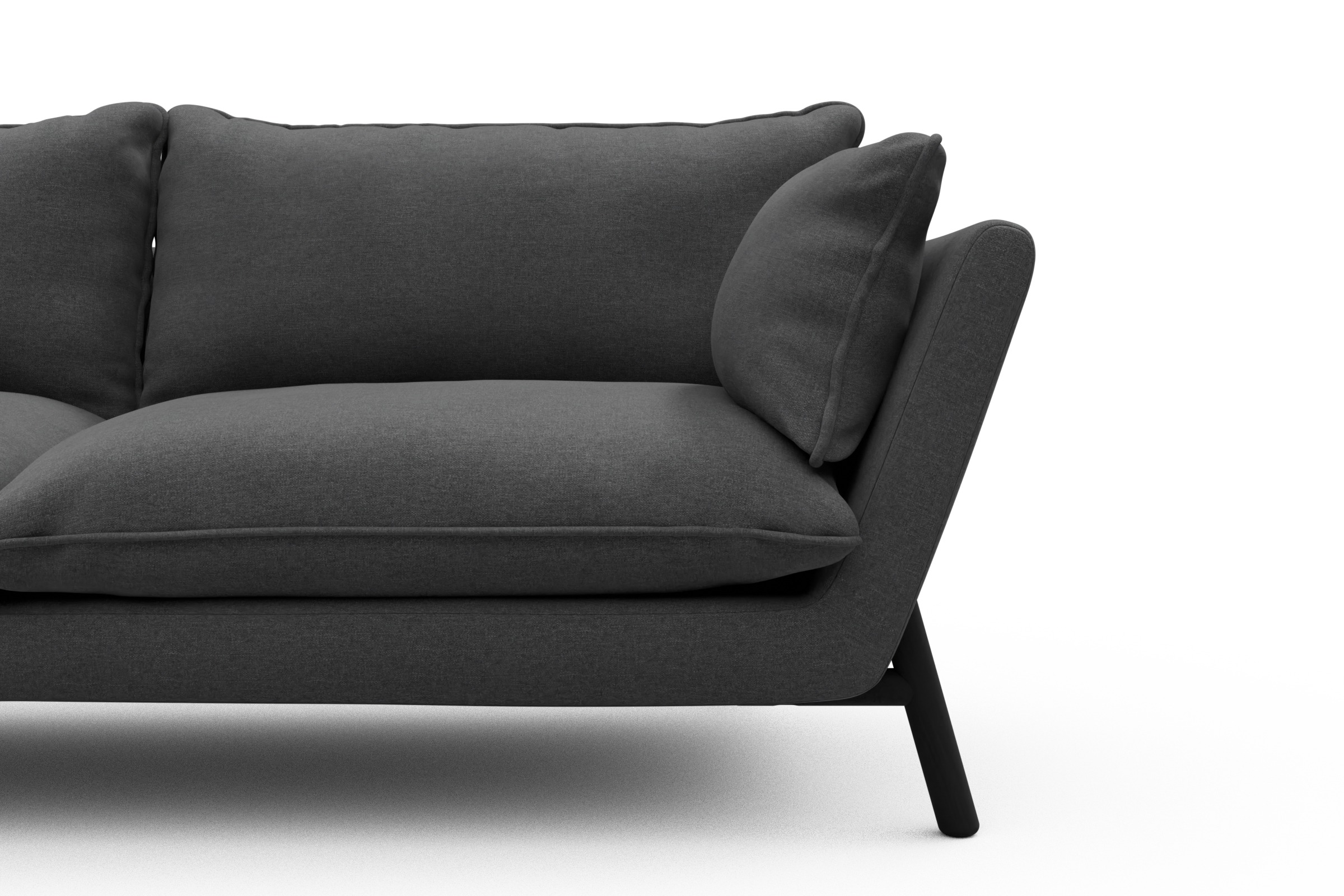 Sofa Emil PREMIUM 2-Sitzer Beinfarbe Eiche Schwarz Satya-Zinc