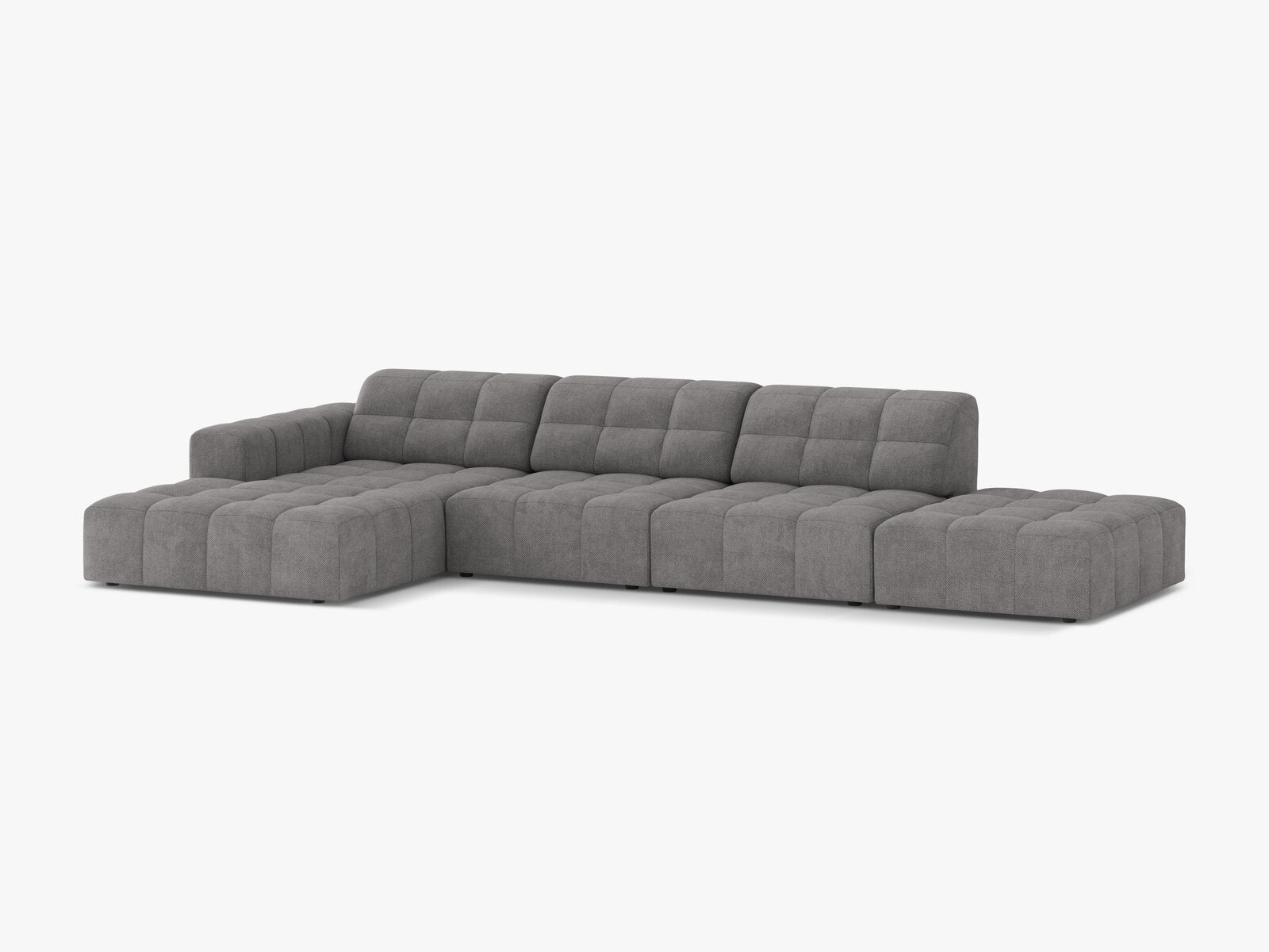 Micadoni Ecksofa Jennifer 5-Sitzer Links Chenille Eden Hellgrau