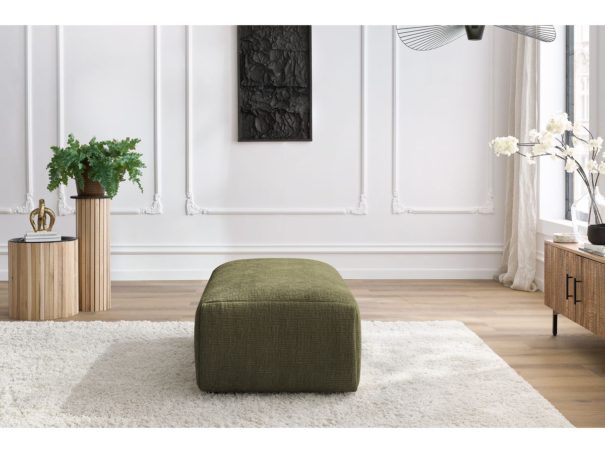 Bobochic Jeanne Pouf 66 × 117 cm Strukturstoff Grün