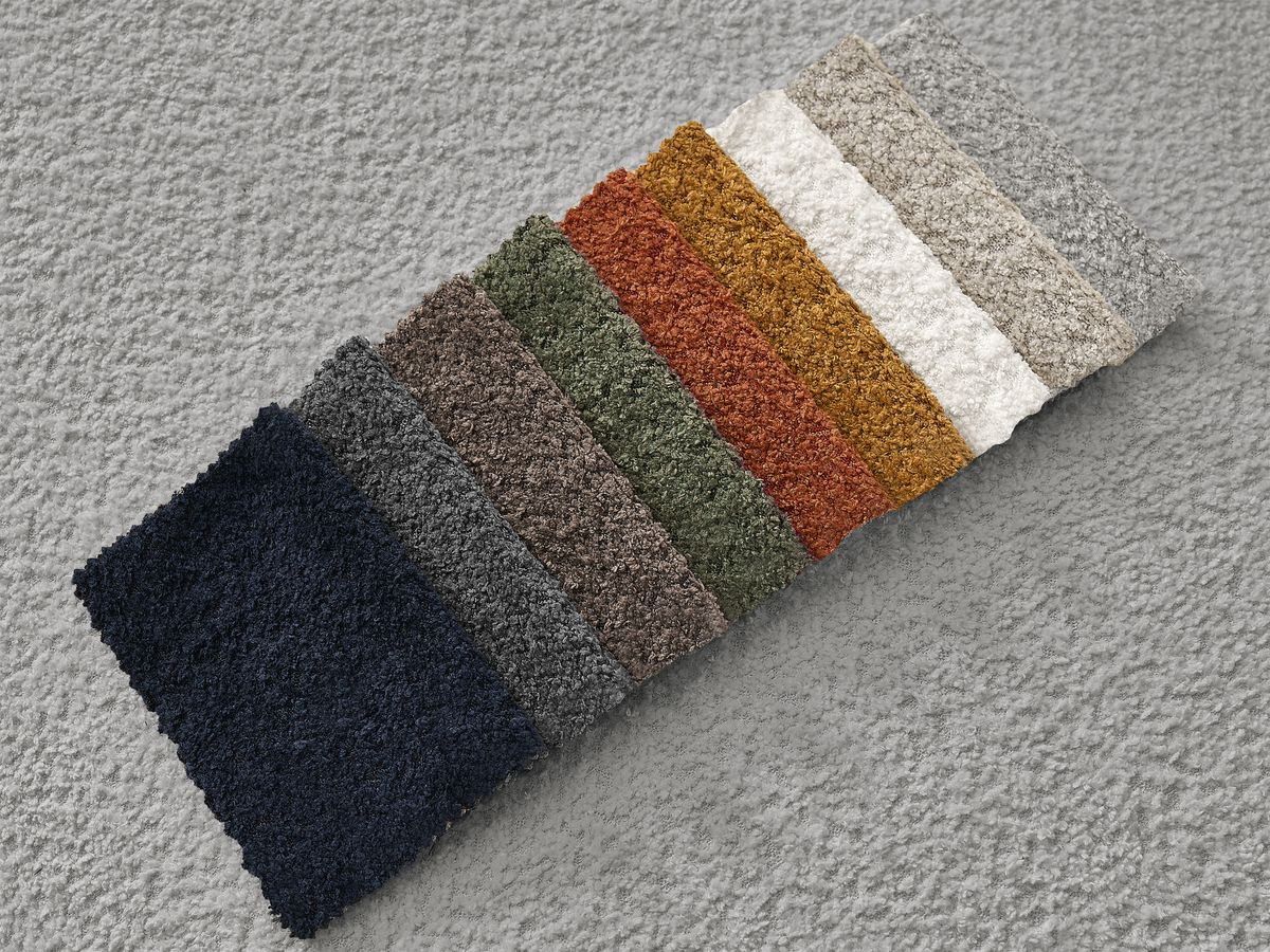 Bobochic Giorgia Sofa 5-Sitzer 534 × 100 cm Bouclé-Stoff Hellgrau
