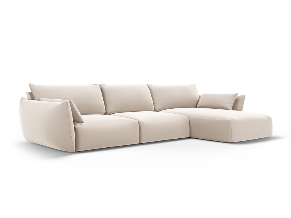 Cosmopolitan Design Ecksofa Matera 4-Sitzer Samt Salvador Beige Rechts