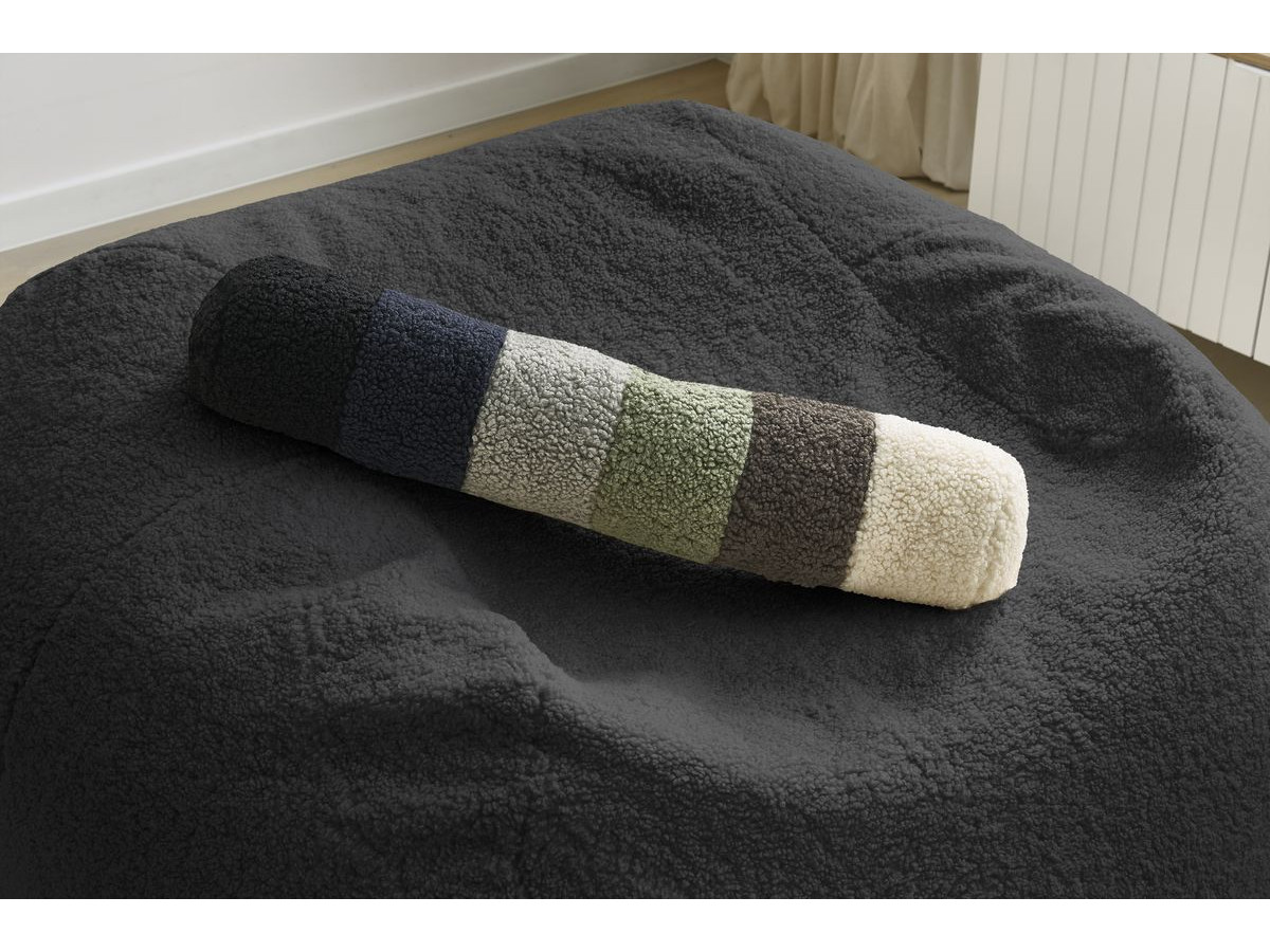 Bobochic Meribel Pouf Bouclé-Stoff Schwarz