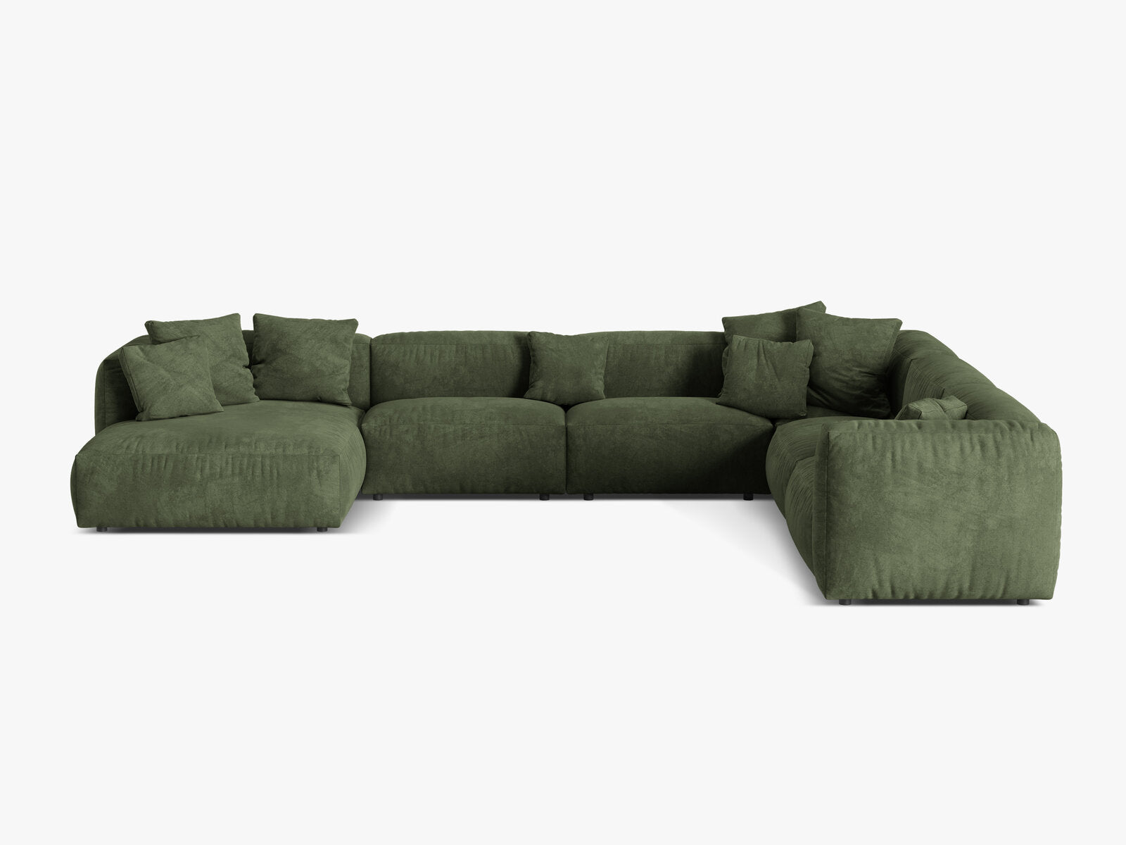 Micadoni modulares Ecksofa XL Martina 6-Sitzer Rechts Samt Vogue Grün