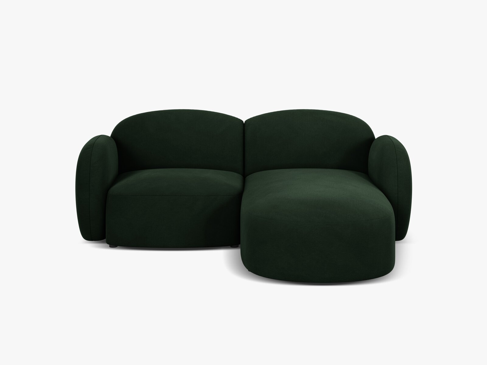 Micadoni Ecksofa Blair 3-Sitzer Rechts Samt Casino Flaschengrün