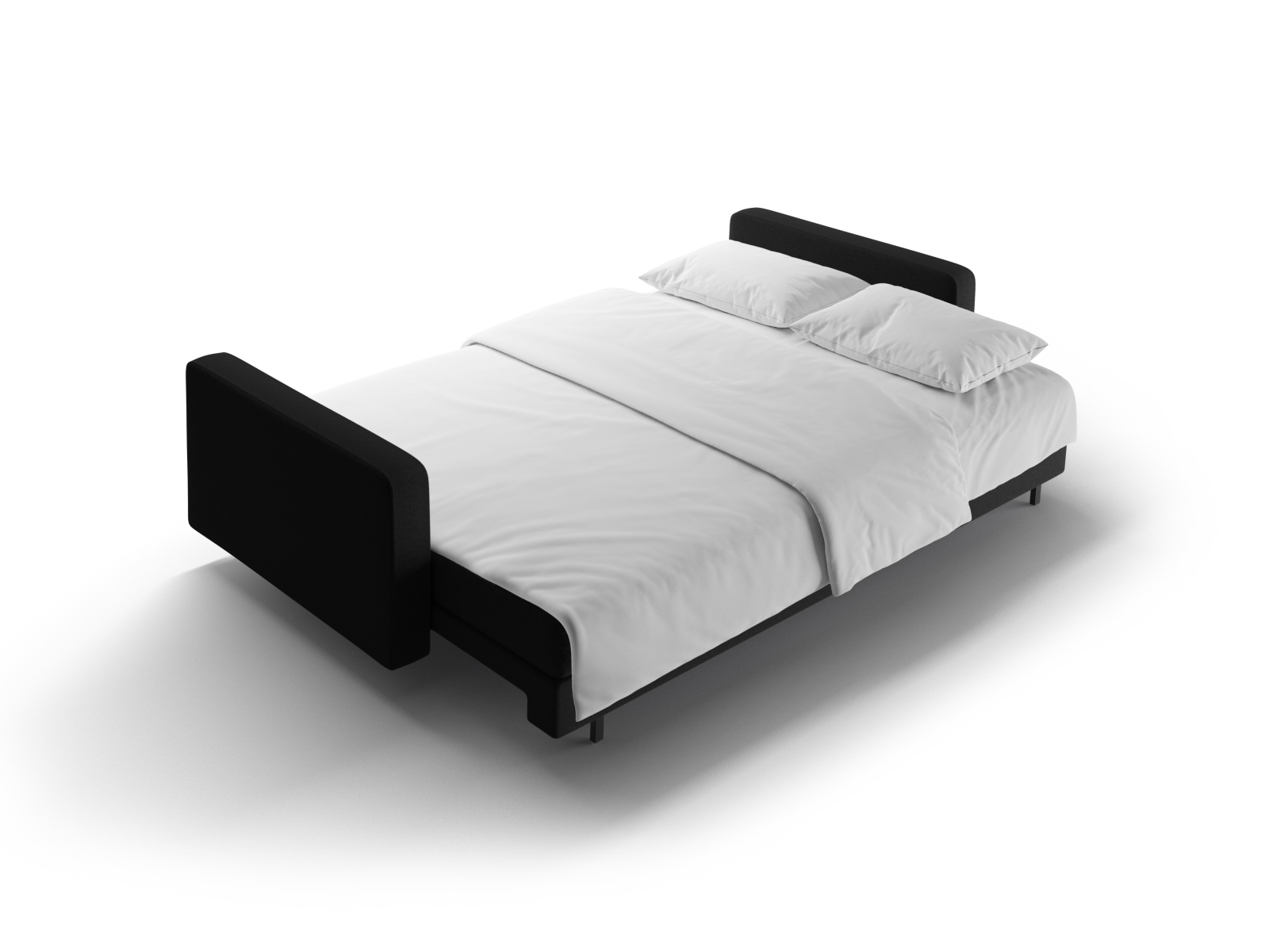 Cosmopolitan Design Schlafsofa Bali 3-Sitzer mit Bettkasten Strukturierter Stoff Neve Schwarz
