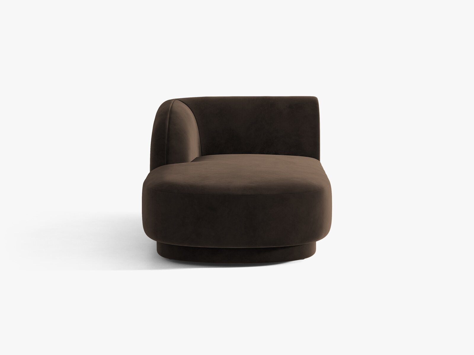 Micadoni Modul Miley 2-Sitzer Links Samt Bluvel Dunkelbraun