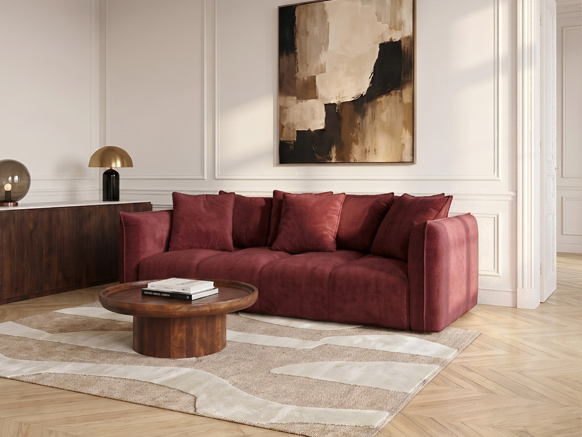 Bobochic Harlem Sofa 3-Sitzer Stoff Rot