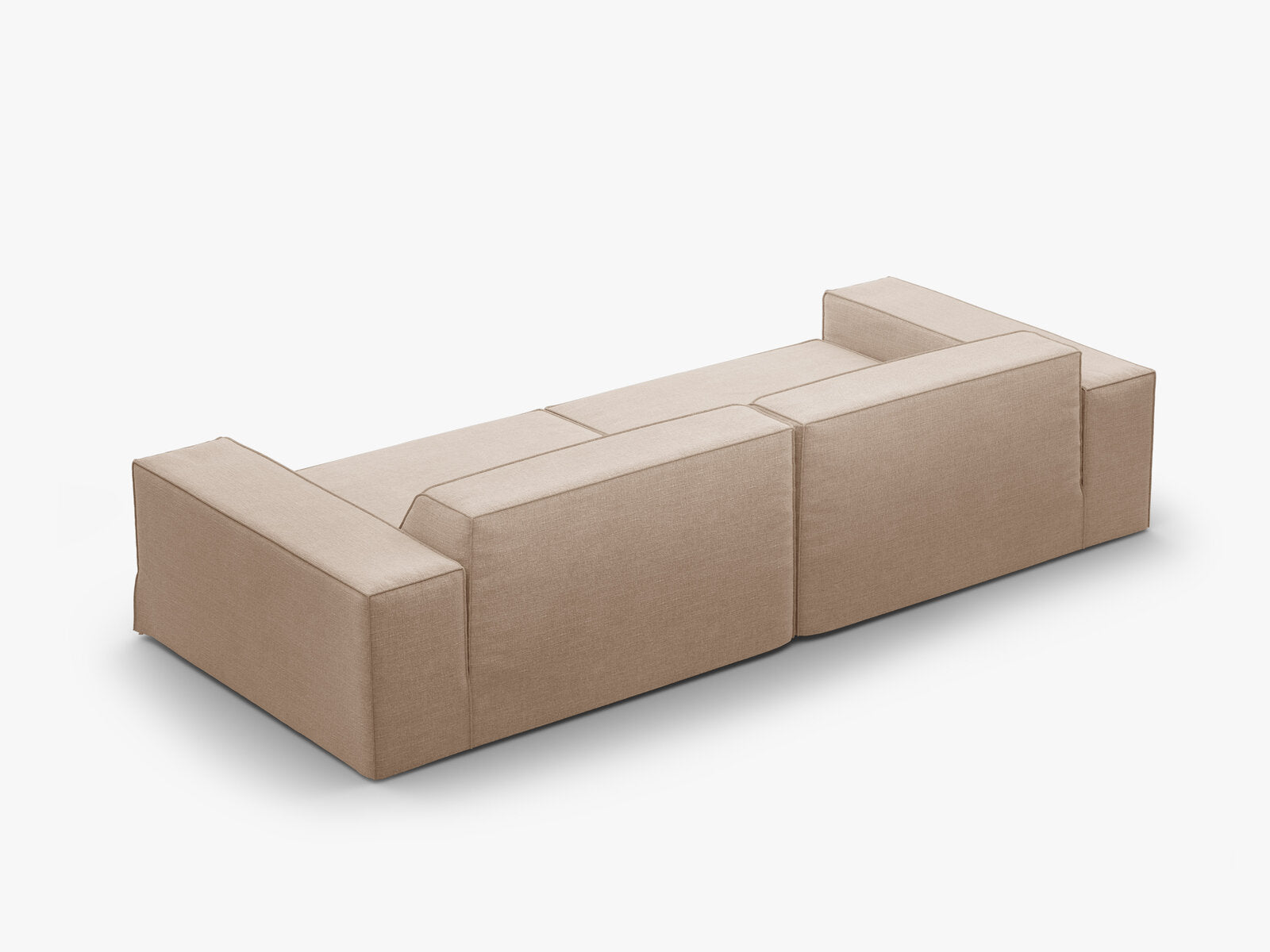 Micadoni Sofa Jodie 4-Sitzer Strukturierter Stoff Lins Sand