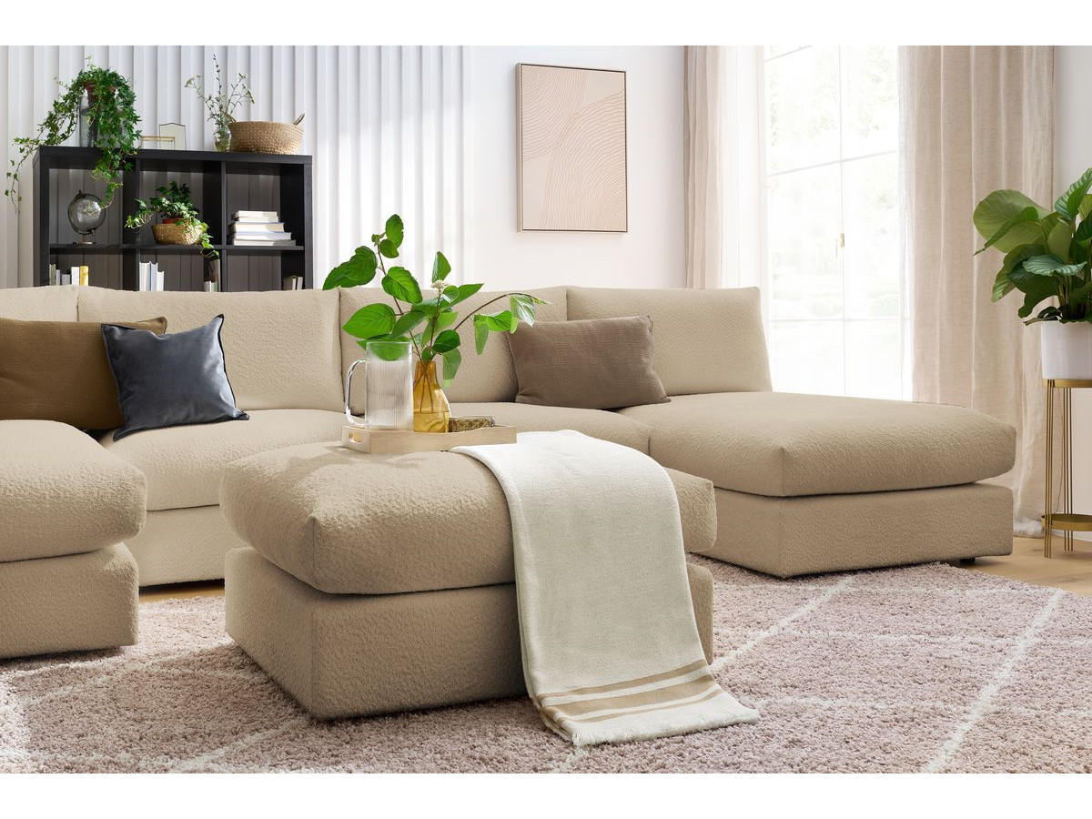 Bobochic Paris Wohnlandschaft Bouclé-Stoff Braun