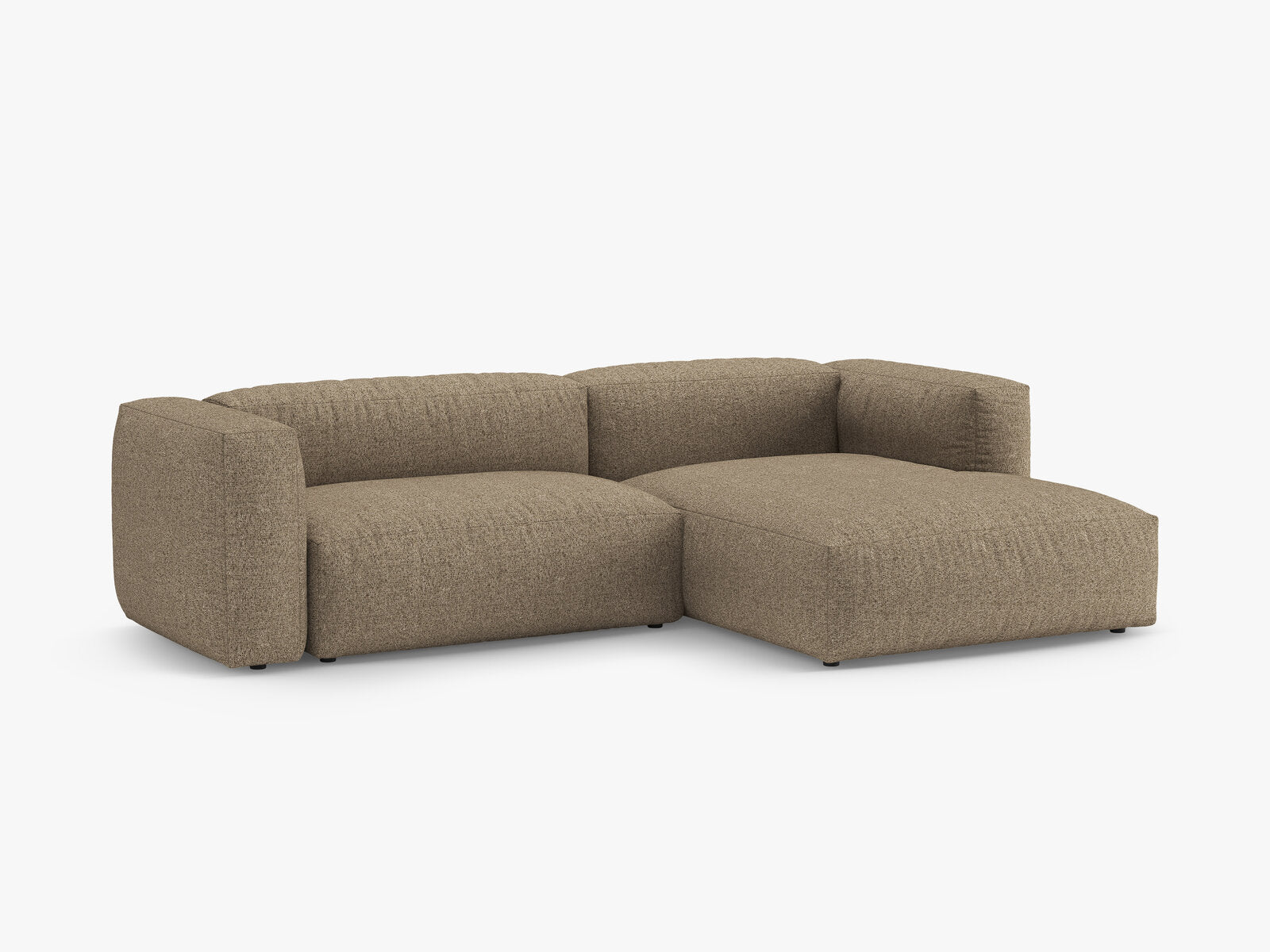 Micadoni Martina Ecksofa 4-Sitzer mit Schlaffunktion Rechts Boucle Monet Cappuccino