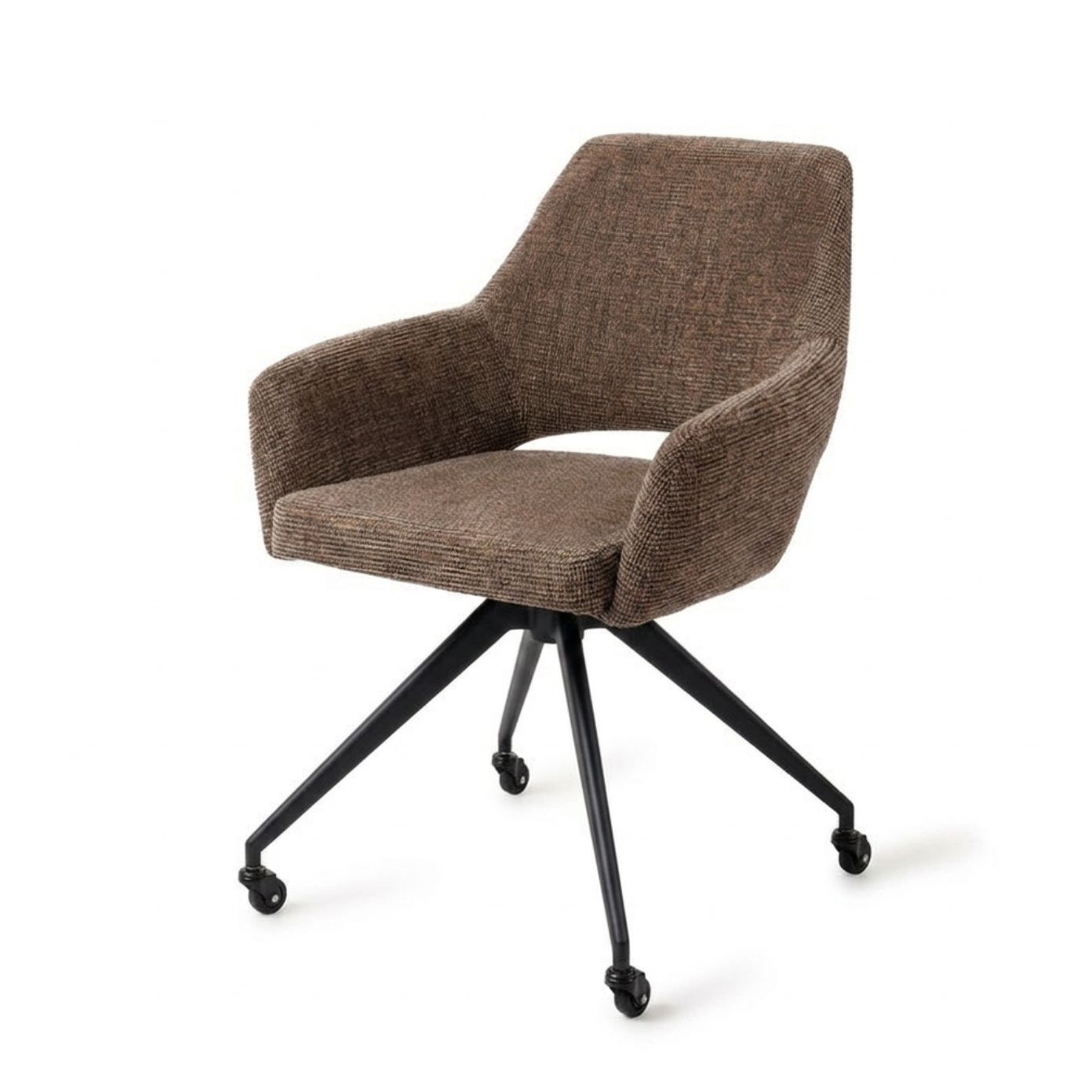 Jesper Home Esszimmerstuhl Yanai Checked Chestnut Glide Schwarz