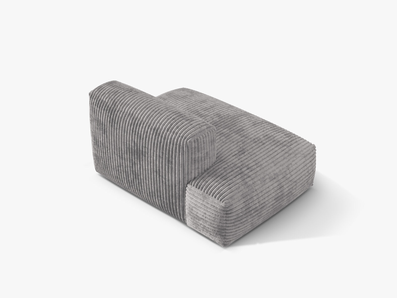 Micadoni Ecksofa-Modul Martina 1-Sitzer Kord Tilia Hellgrau Links