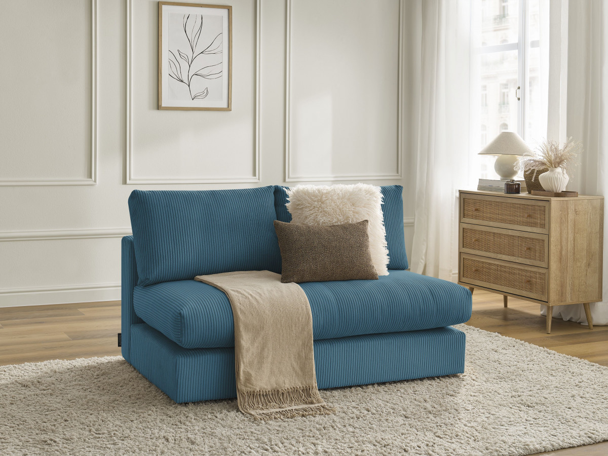 Bobochic Paris Sofamodul 2-Sitzer Cordsamt Hellblau