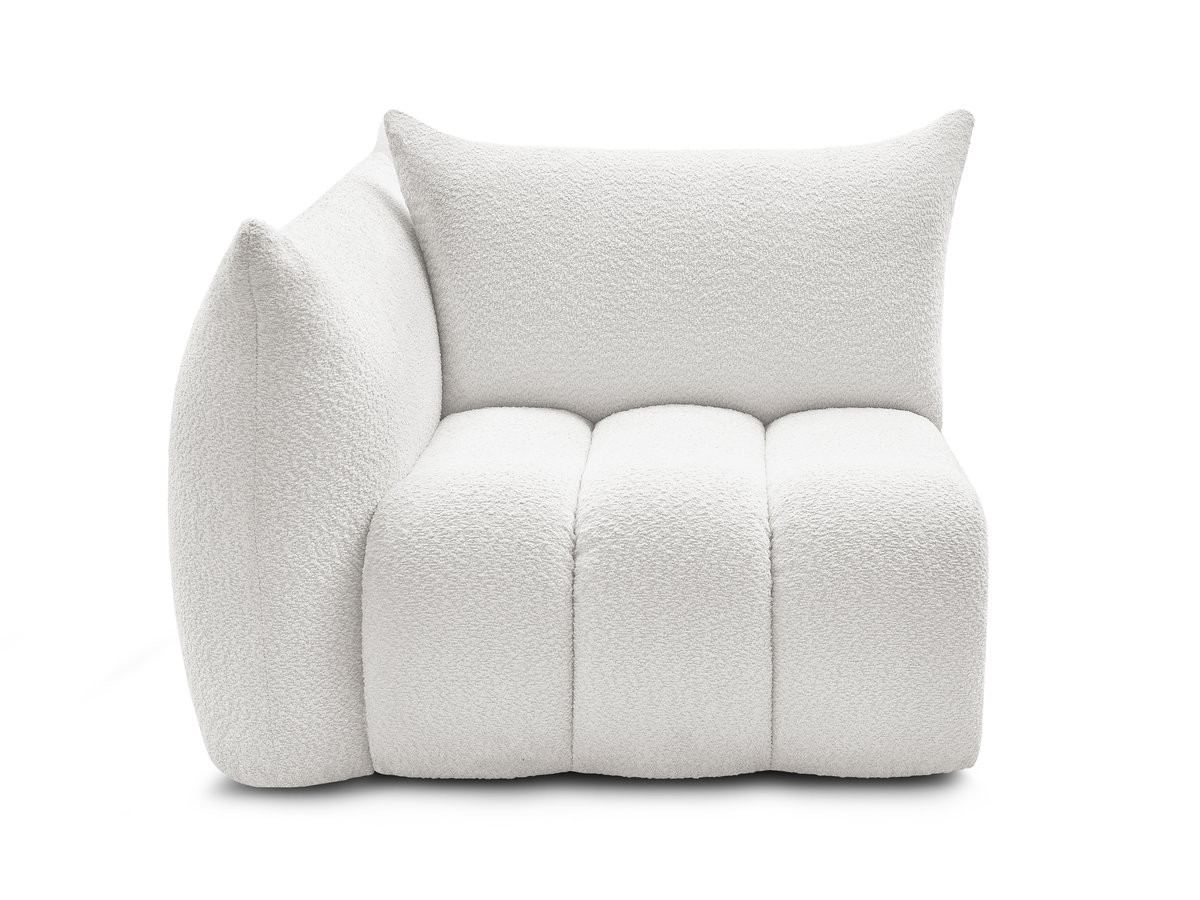 Bobochic Azra Sofamodul 1-Sitzer 117 × 112 cm Bouclé-Stoff Weiß Ecke links