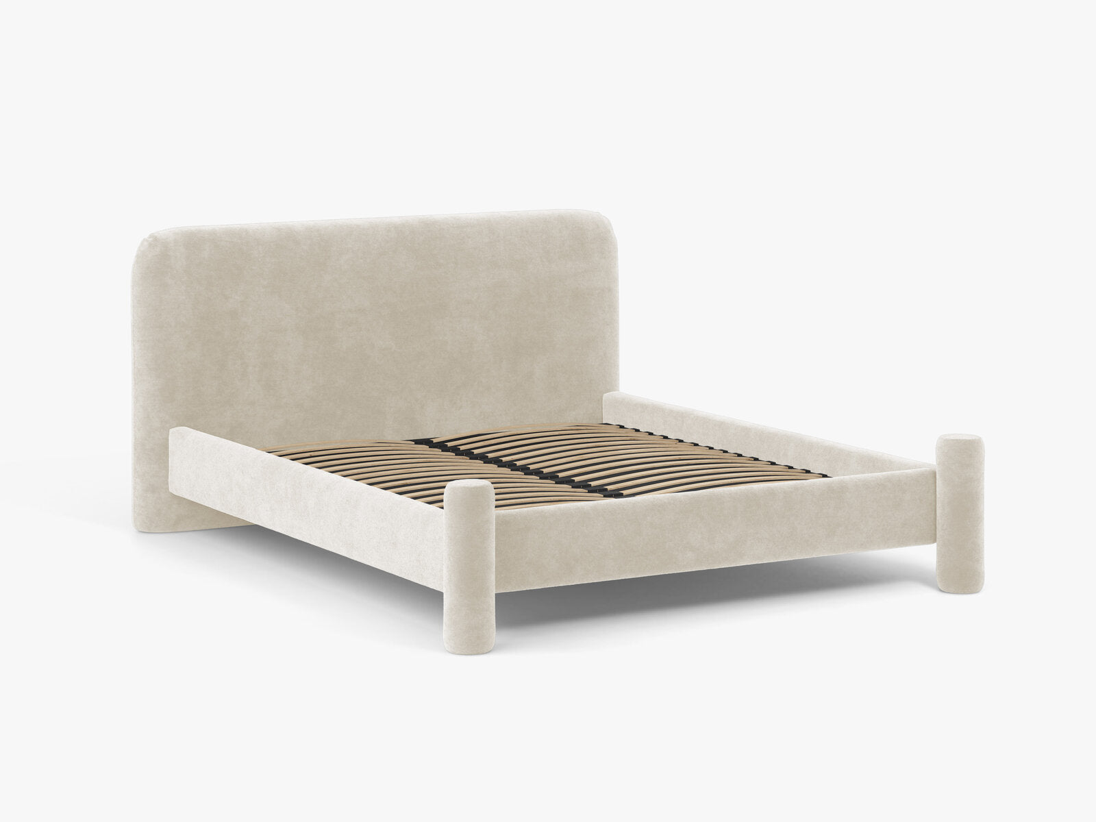 Micadoni Vera Bett mit Kopfteil Chenille Perfect Harmony Helles Beige 140x200
