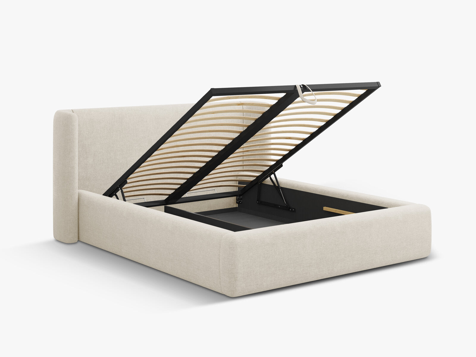 Micadoni Bett Jolene Strukturierter Stoff Wind Helles Beige