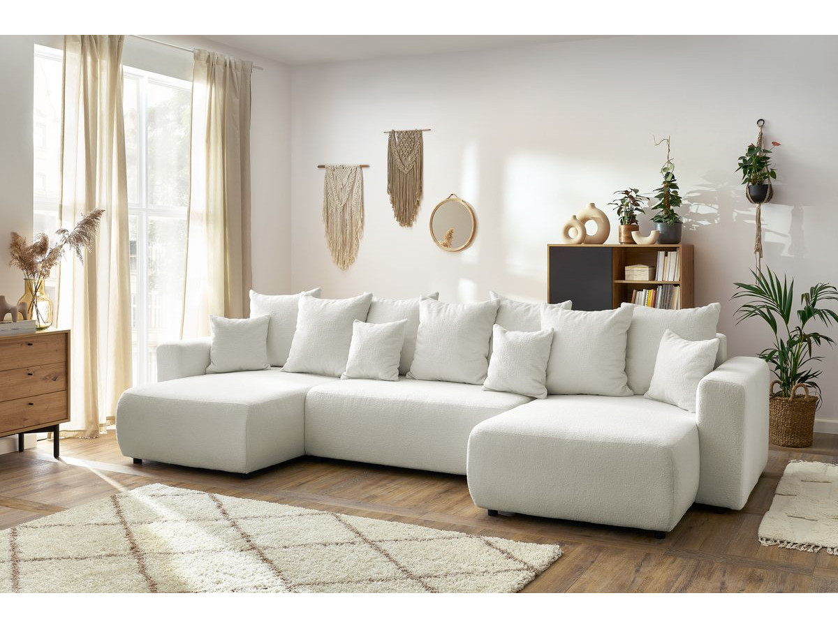 Bobochic Envy Wohnlandschaft Bouclé-Stoff Weiß