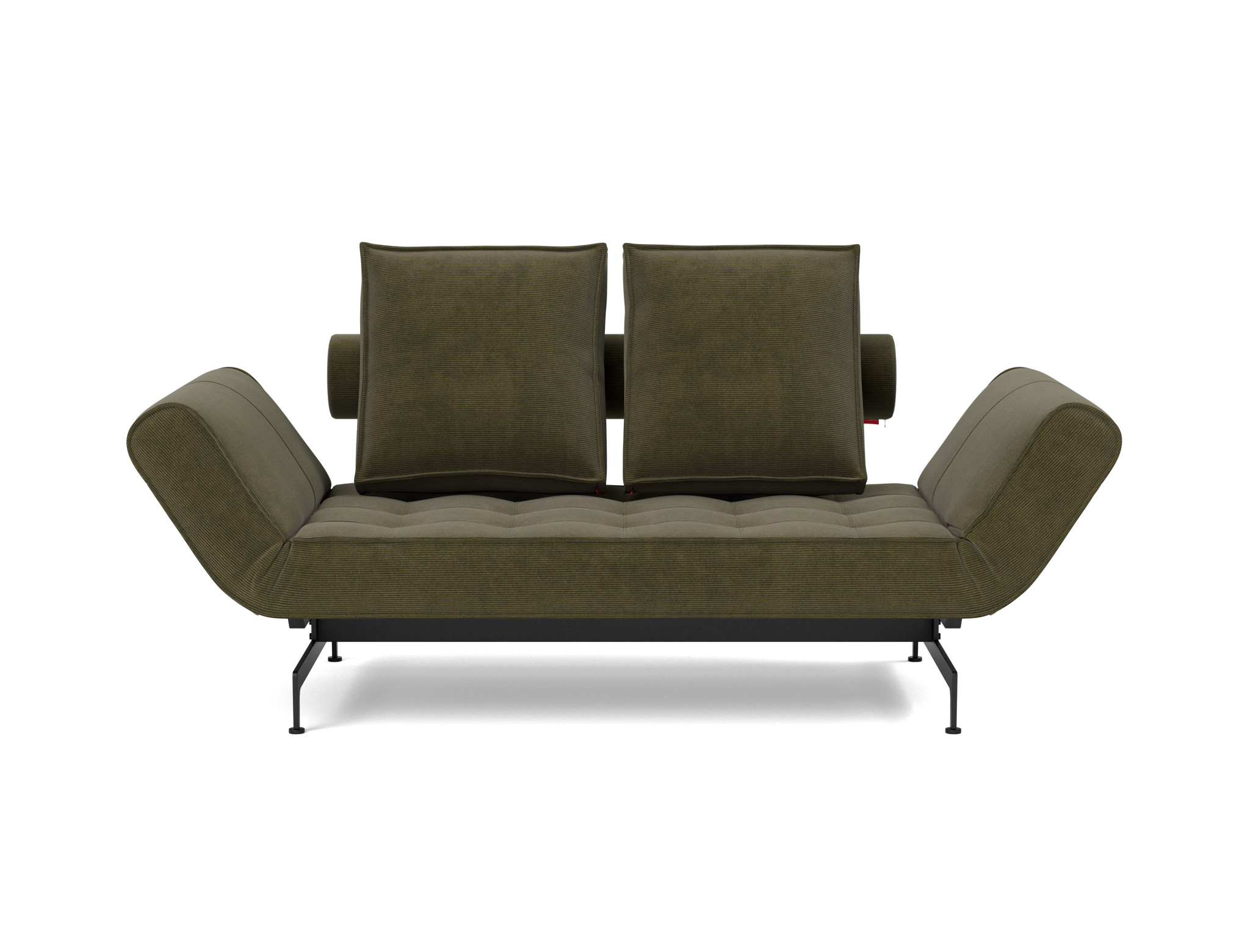 Tagesbett Ghia Kord Cordufine 316-Pine-Green Beine Laser schwarz