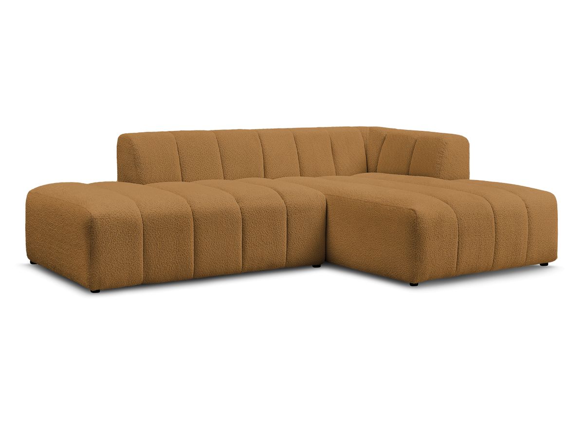 Bobochic Annecy Ecksofa Bouclé-Stoff Gelb Ecke rechts