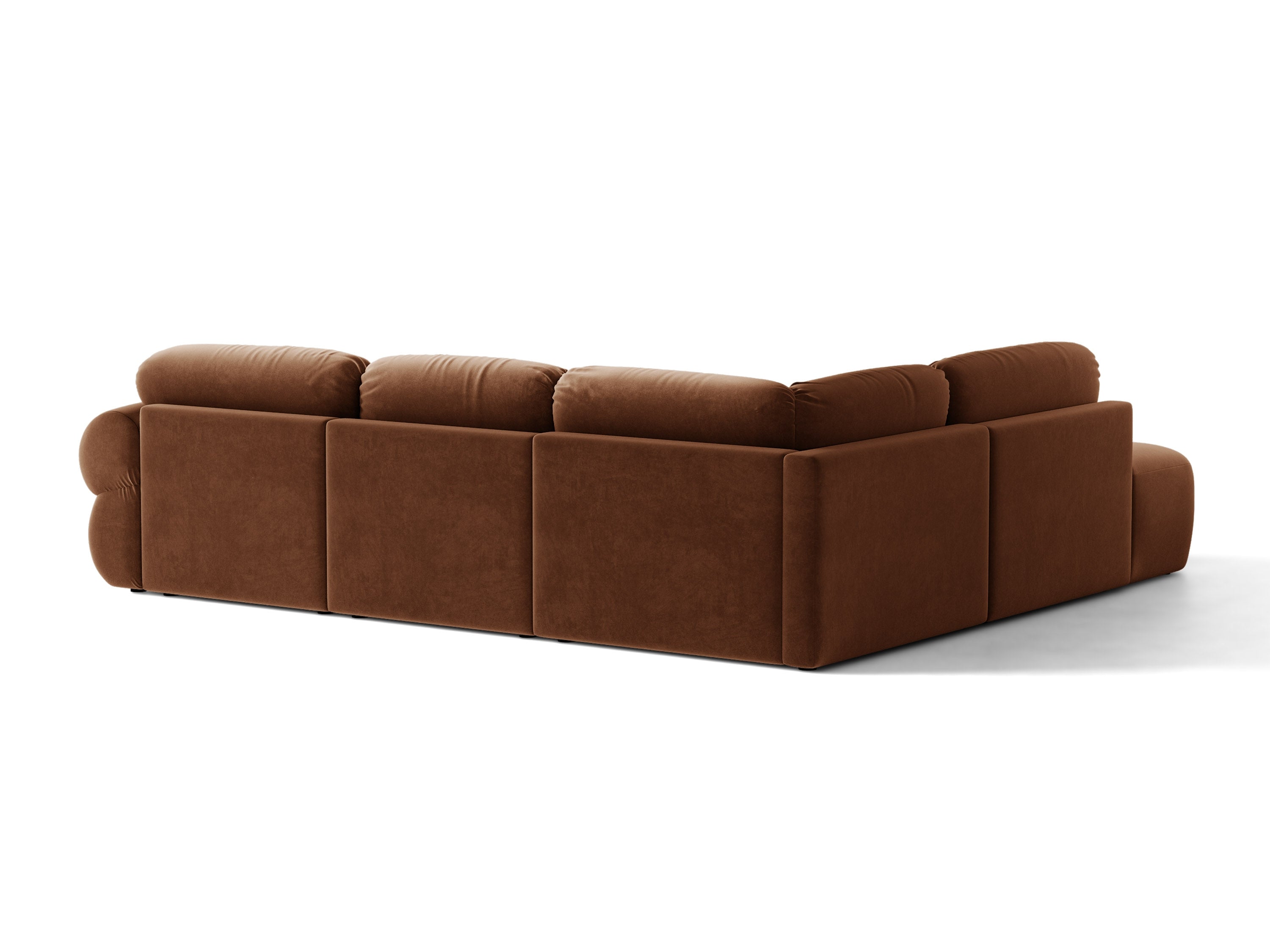 Micadoni Ophelia Ecksofa 289 cm Links Samt Salvador Braun