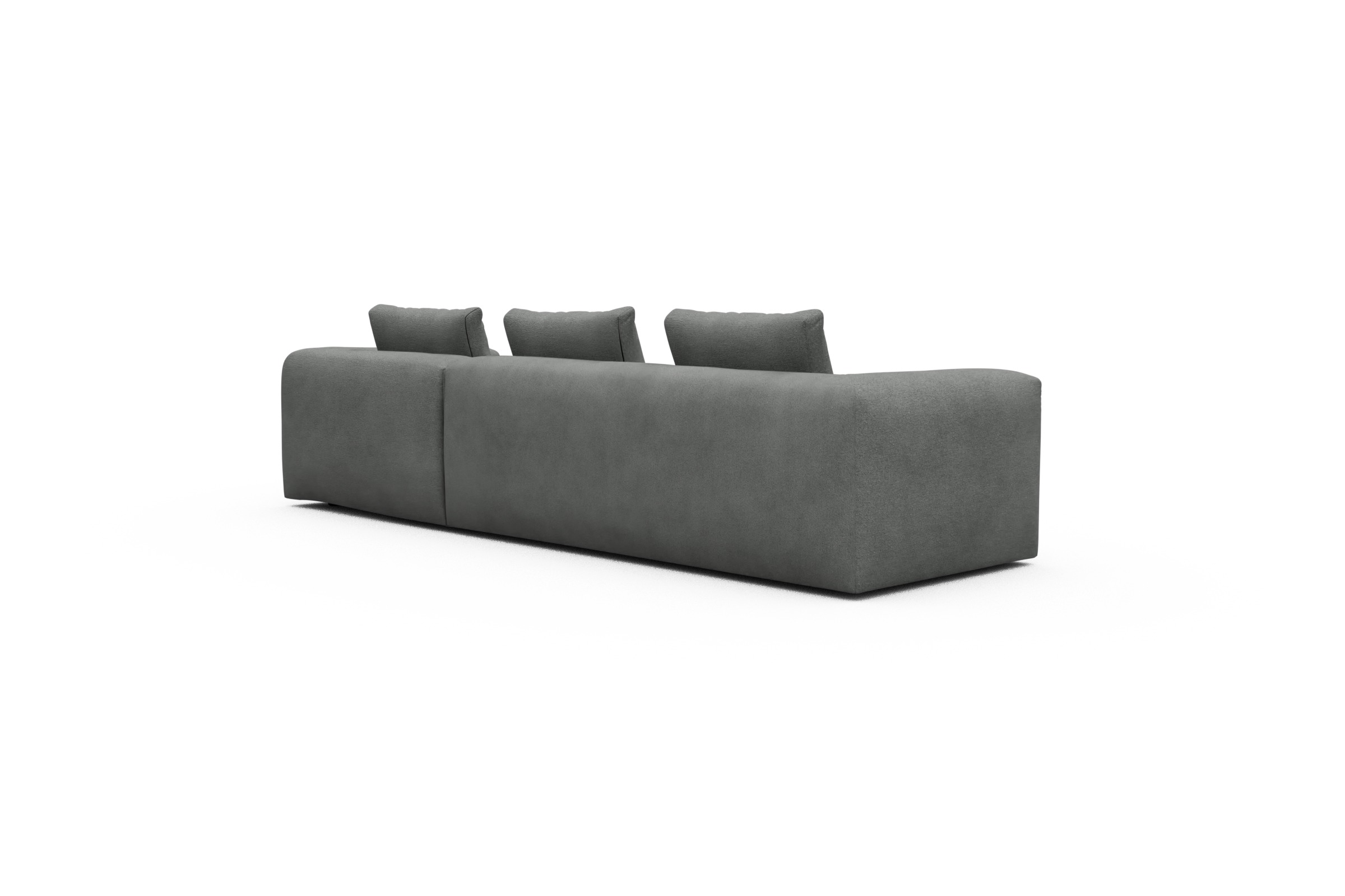 Ecksofa Fred Chaiselongue rechts mit 2,5-Sitzer Boucle-Ash-Grey