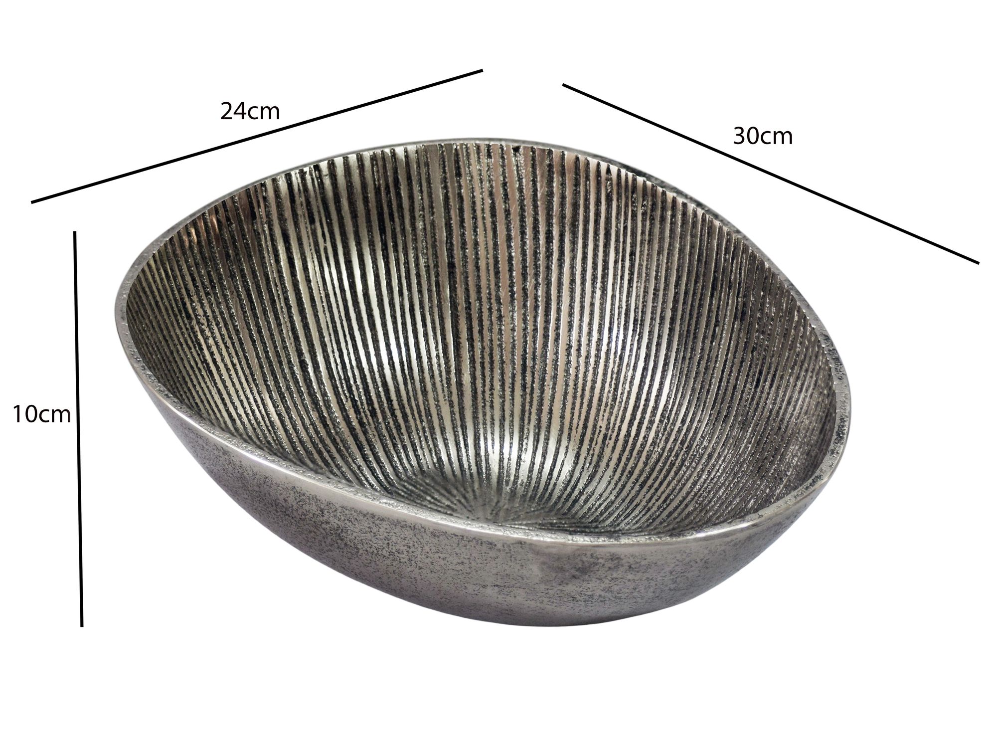 Dekoschale Svelvik Aluminium Silber 30 × 24 × 10 cm