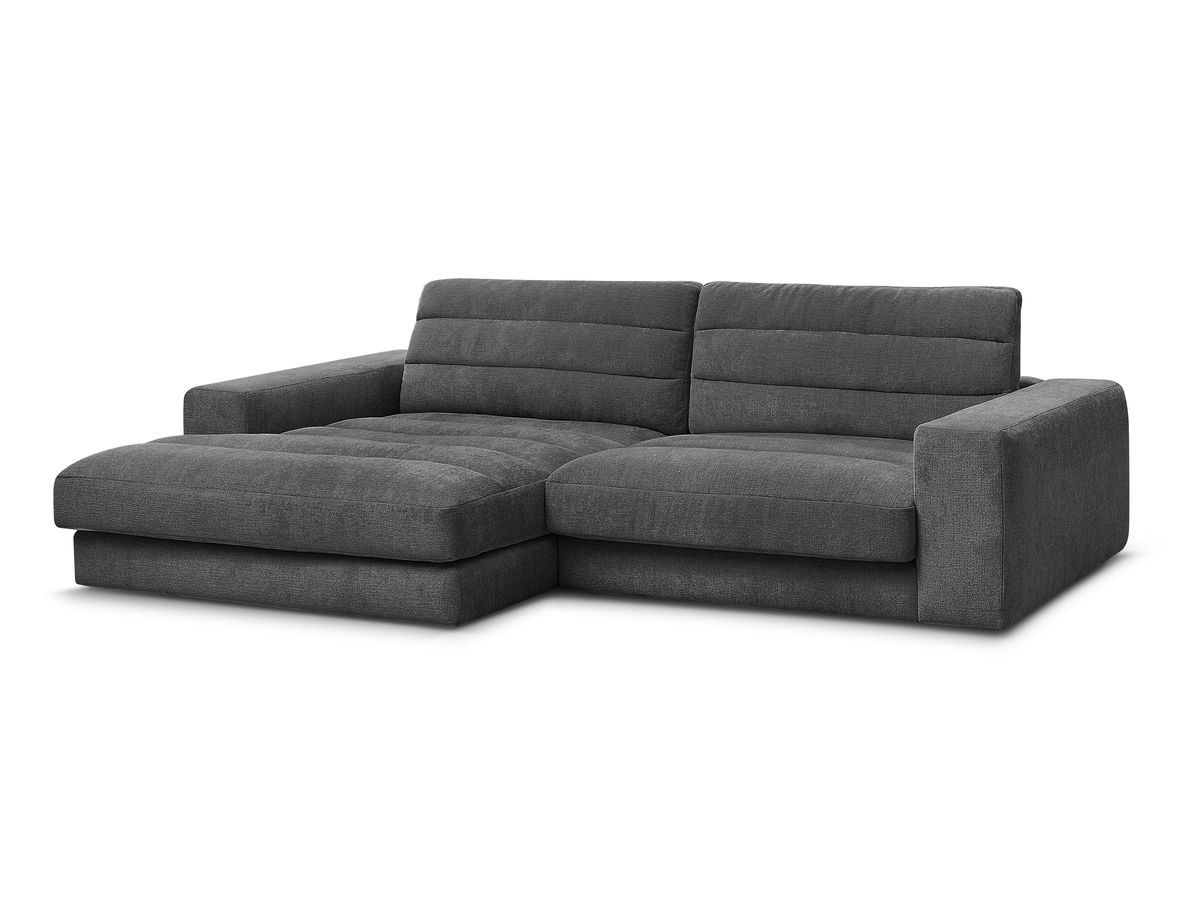 Bobochic Sierra Ecksofa Strukturstoff Dunkelgrau Ecke links
