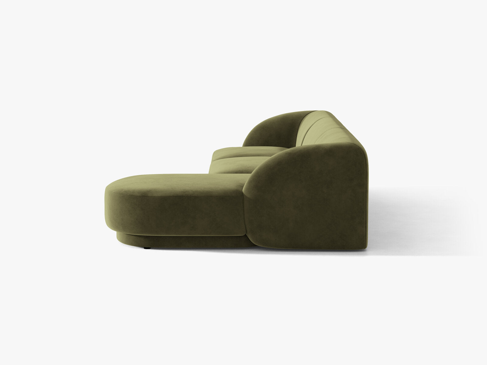 Micadoni Ecksofa Miley 4-Sitzer Rechts Samt Bluvel Grün