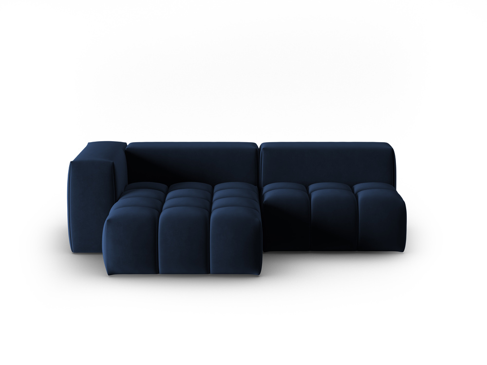 Cosmopolitan Design Ecksofa Verona 3-Sitzer offen Samt Casino Königsblau Links