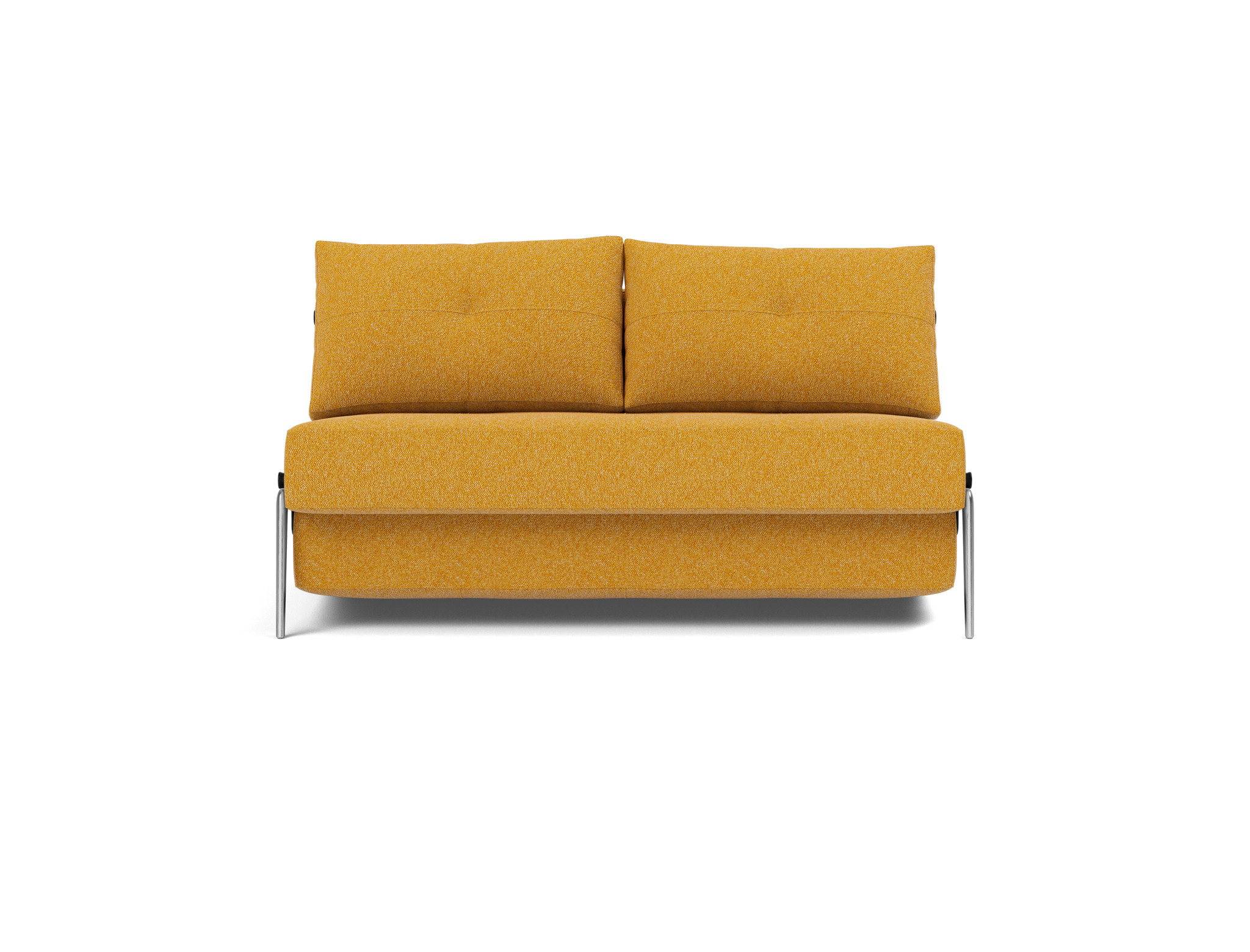 Schlafsofa Cubed 140 Boucle Skandi 536-Ochre Beine Aluminium