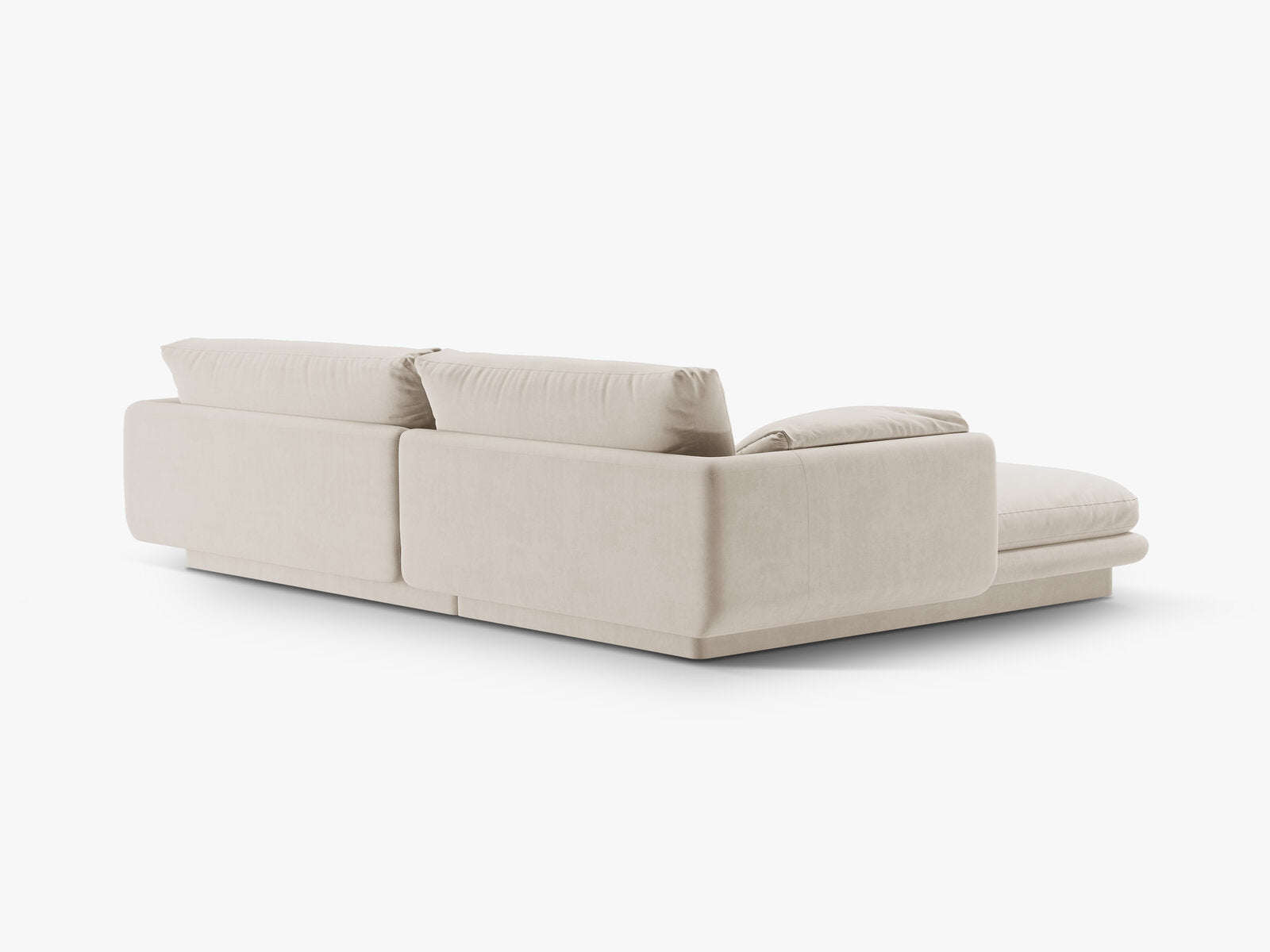 Micadoni Ecksofa Torino 4-Sitzer Rechts Samt Ecru