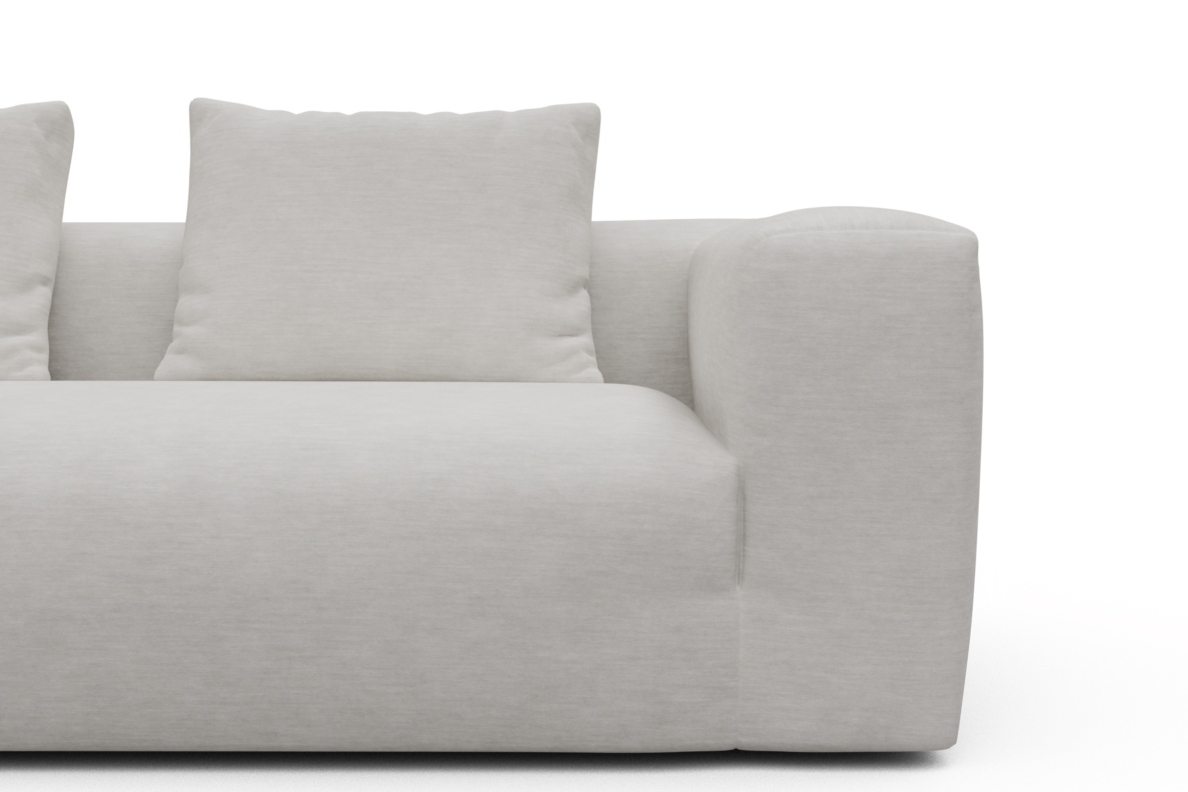 Wohnlandschaft Fred mit 2-Sitzer und Chaiselongue beidseitig Vivus-Dusty-Off-White