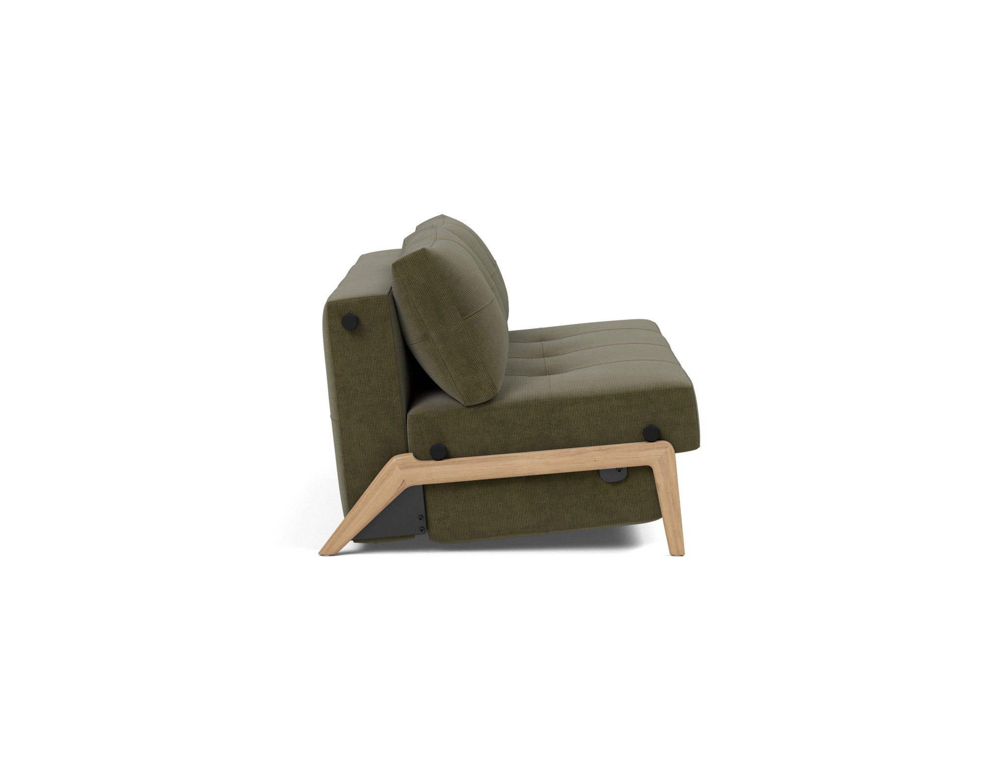 Schlafsofa Cubed 160 Kord Cordufine 316-Pine-Green Beine Eiche