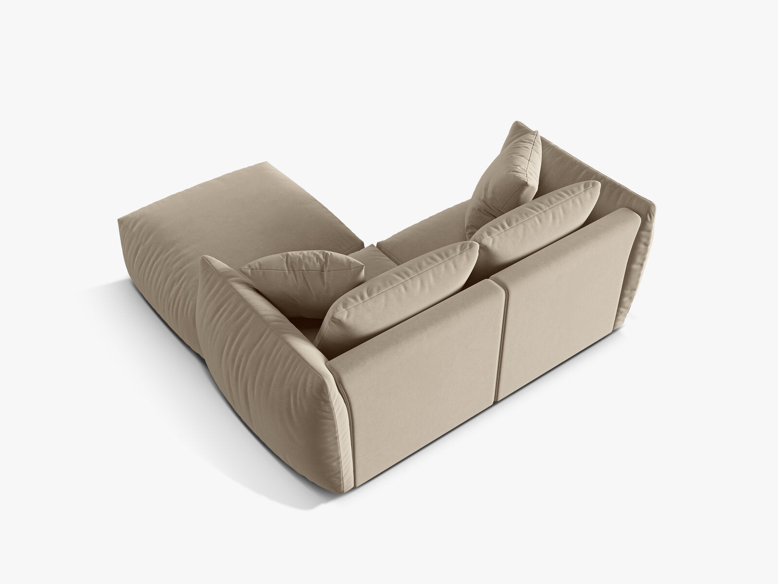 Micadoni Modulares Sofa Chris 4-Sitzer Samt Ecru