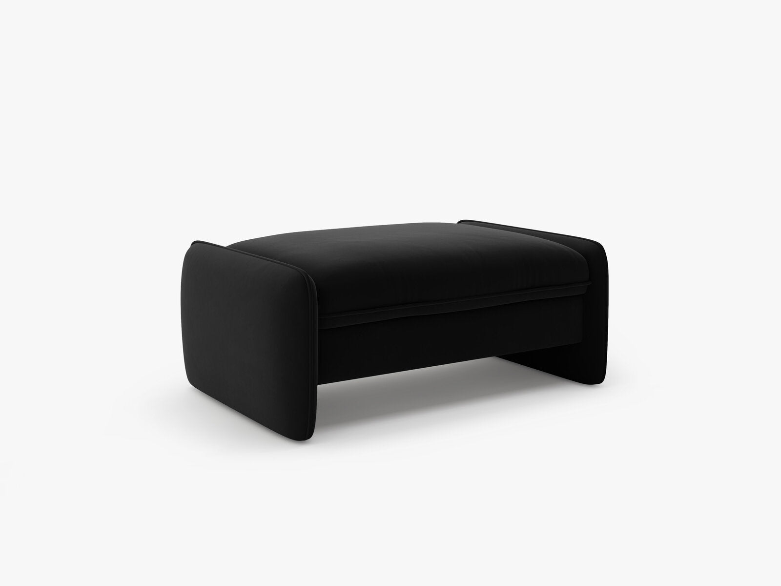 Micadoni Georgia Pouf XL Samt Magic Velvet Schwarz