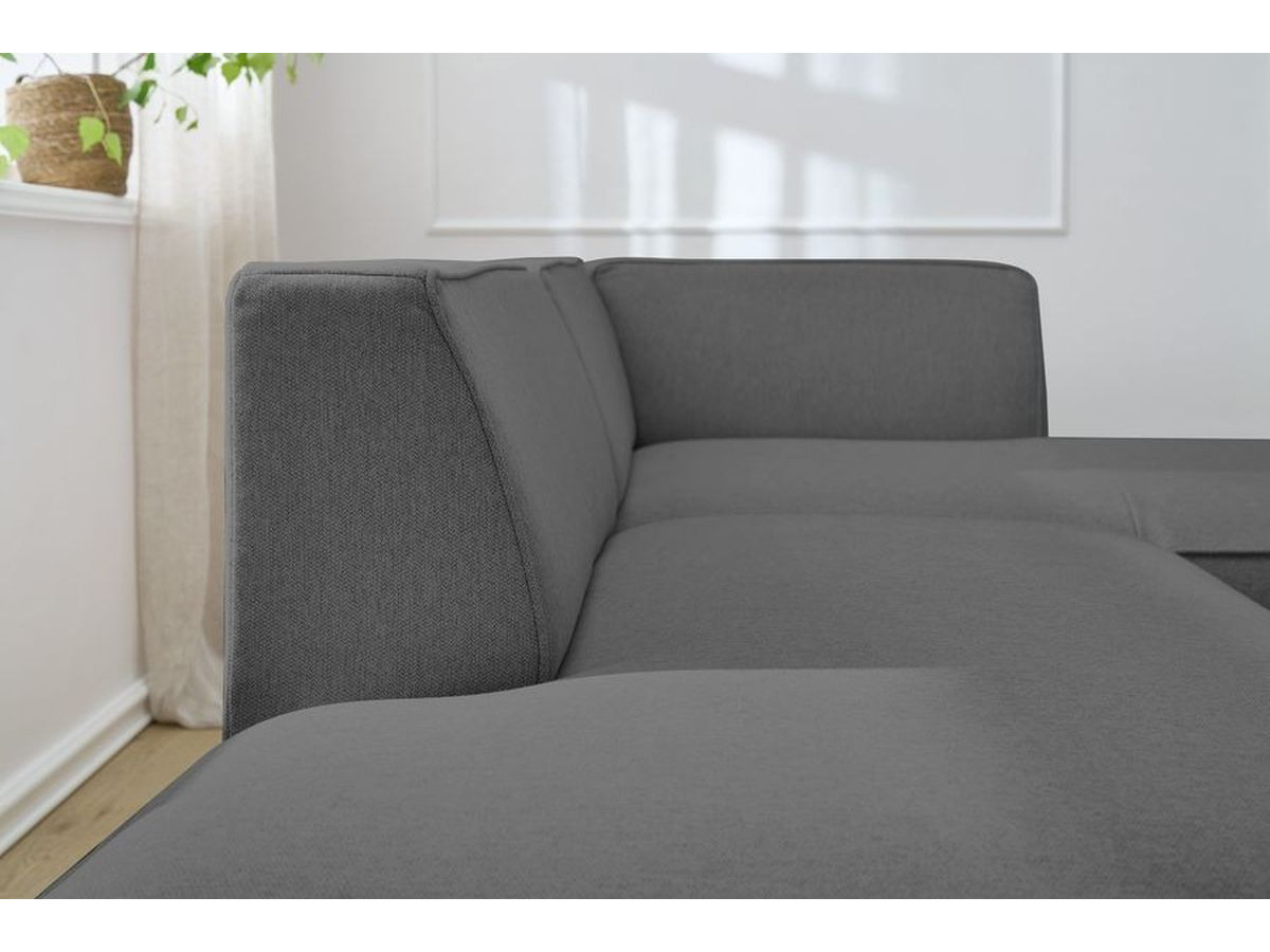 Bobochic Megeve Ecksofa Melange-Stoff Dunkelgrau Ecke rechts
